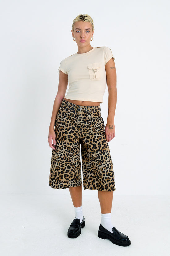 THE RELEASE DENIM JORTS - LEOPARD WASH  - VIA THE RAGGED PRIEST | Only €75 | NOW AVAILABLE TO SHOP at IAMINHATELOVE