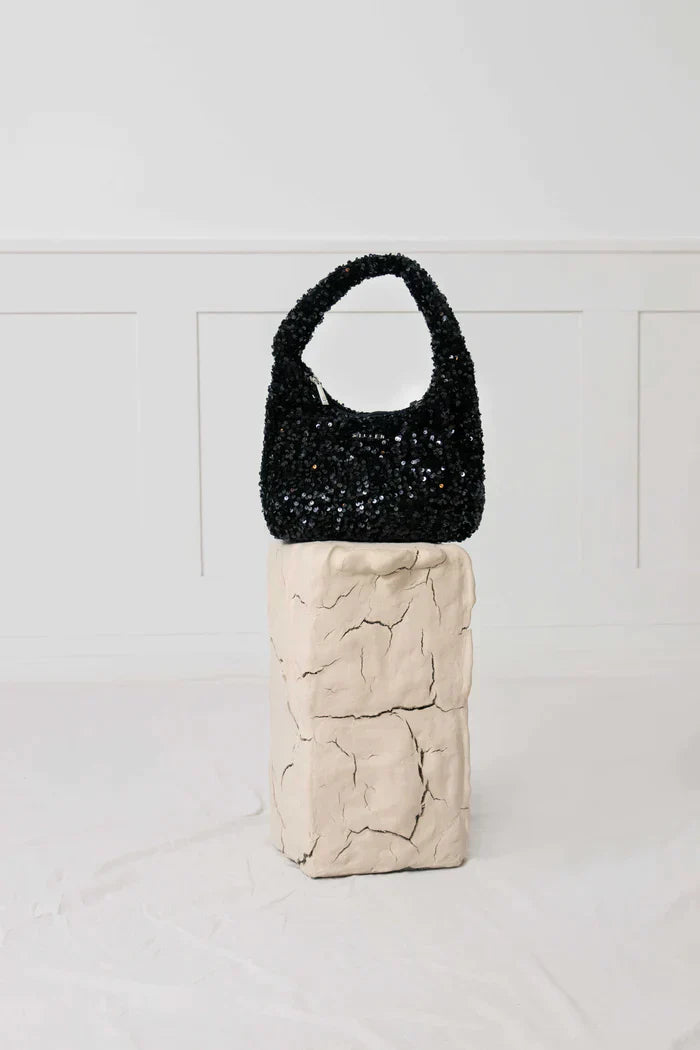 THE SOFIA PADDED SEQUIN SHOULDER BAG  - VIA SILFEN | Only €63 | NOW AVAILABLE TO SHOP at IAMINHATELOVE