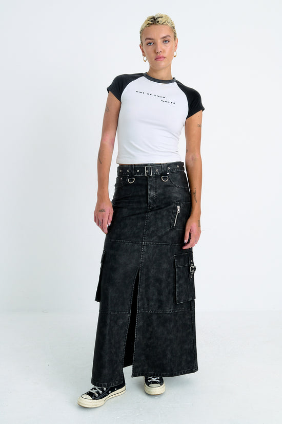 MISCHIEF FAUX LEATHER MAXI SKIRT  - VIA THE RAGGED PRIEST | Only €104 | NOW AVAILABLE TO SHOP at IAMINHATELOVE