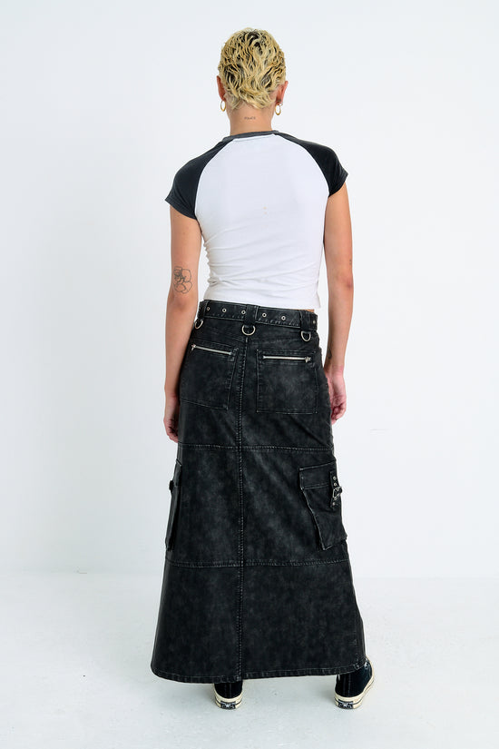 MISCHIEF FAUX LEATHER MAXI SKIRT  - VIA THE RAGGED PRIEST | Only €104 | NOW AVAILABLE TO SHOP at IAMINHATELOVE