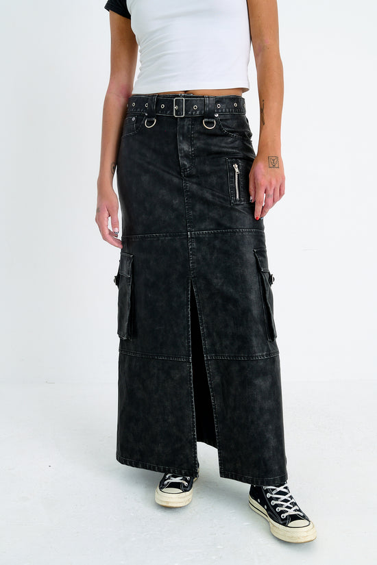 MISCHIEF FAUX LEATHER MAXI SKIRT  - VIA THE RAGGED PRIEST | Only €104 | NOW AVAILABLE TO SHOP at IAMINHATELOVE