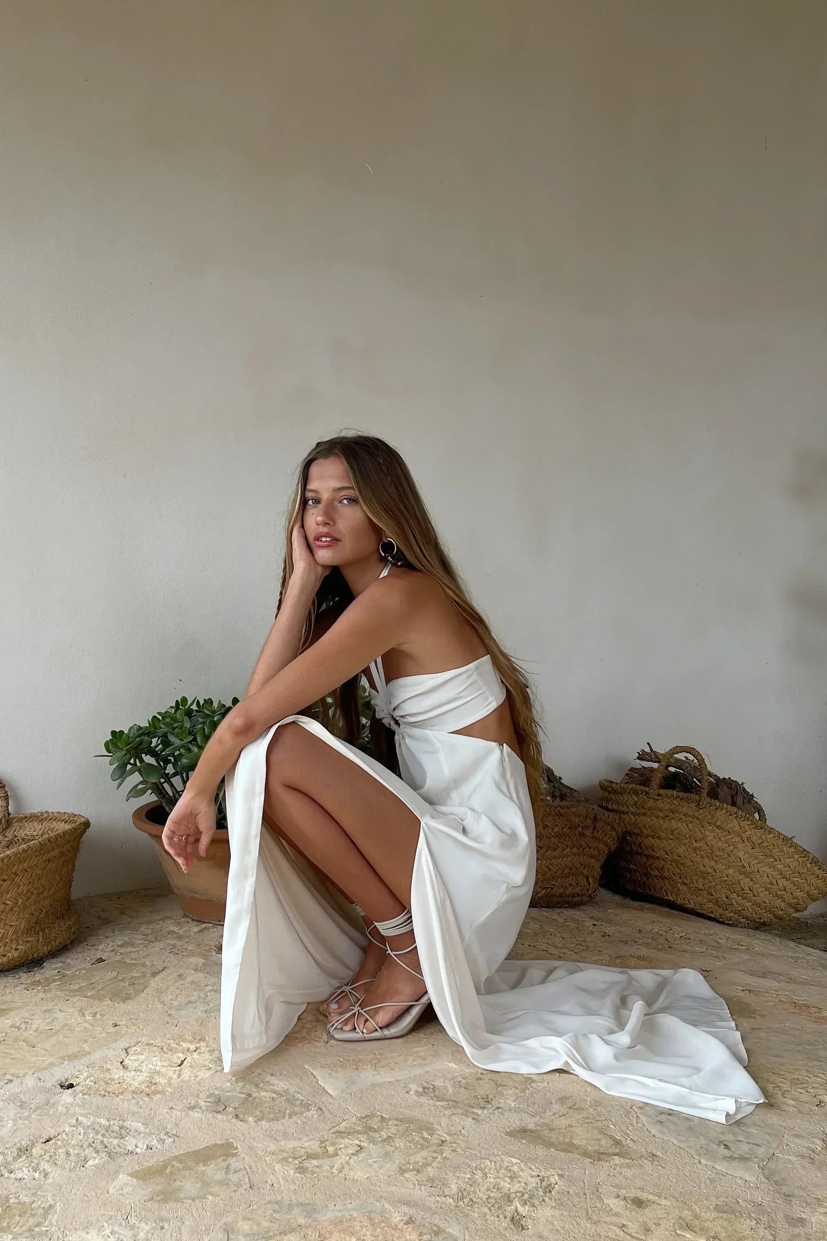 FLOWY MAXI DRESS WITH CUT OUTS - OFF WHITE - EXCLUSIVE Dresses from NA-KD - Just $105.00! SHOP NOW AT IAMINHATELOVE BOTH IN STORE FOR CYPRUS AND ONLINE WORLDWIDE