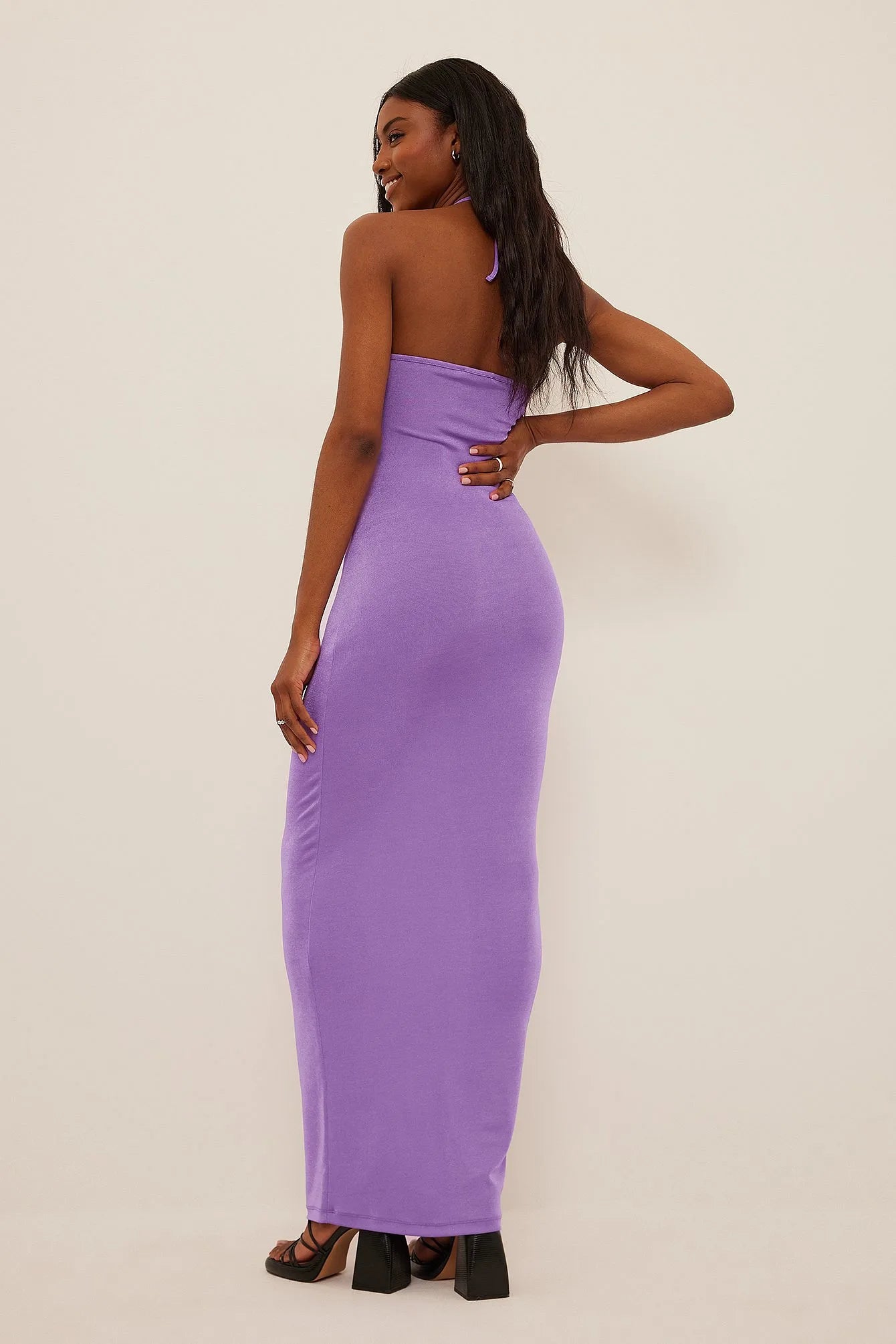 THE HALTERNECK SHINY MAXI DRESS - PURPLE - EXCLUSIVE Dresses from NA-KD - Just $56! SHOP NOW AT IAMINHATELOVE BOTH IN STORE FOR CYPRUS AND ONLINE WORLDWIDE