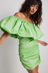 OFF SHOULDER WRINKLE PUFFY MINI PARTY DRESS - EXCLUSIVE  from NA-KD - Just $76.00! SHOP NOW AT IAMINHATELOVE BOTH IN STORE FOR CYPRUS AND ONLINE WORLDWIDE