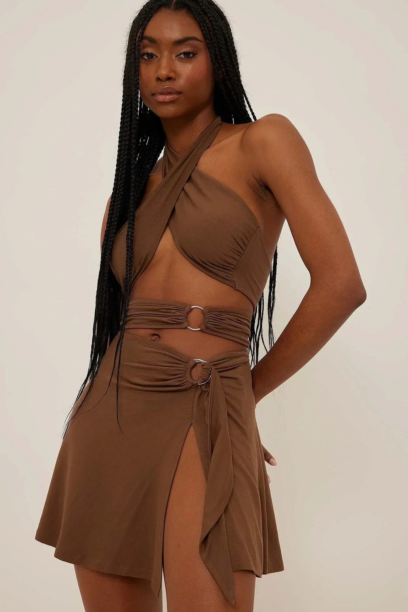 THE WRAPPING AROUND MINI DRESS W/ CUTOUTS  - VIA NA-KD | Only €62 | NOW AVAILABLE TO SHOP at IAMINHATELOVE