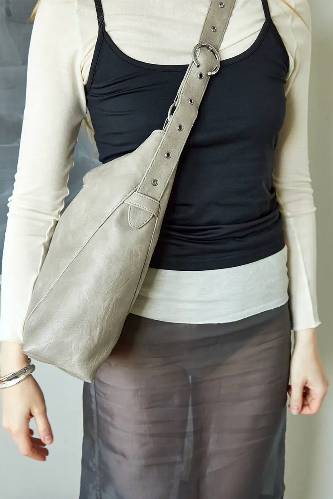 THE ELLIE CROSSBODY BAG - ELEPHANT GREY  - VIA SILFEN STUDIO | Only €99 | NOW AVAILABLE TO SHOP at IAMINHATELOVE 