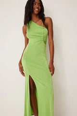 ONE SHOULDER DRAWSTRING JERSEY DRESS IN LIGHT GREEN - EXCLUSIVE Dresses from NA-KD - Just $62.00! SHOP NOW AT IAMINHATELOVE BOTH IN STORE FOR CYPRUS AND ONLINE WORLDWIDE