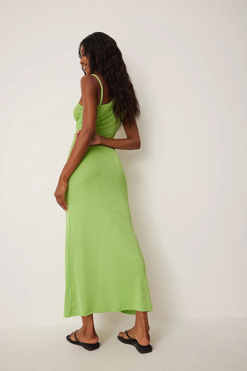 ONE SHOULDER DRAWSTRING JERSEY DRESS IN LIGHT GREEN - EXCLUSIVE Dresses from NA-KD - Just €49! SHOP NOW AT IAMINHATELOVE BOTH IN STORE FOR CYPRUS AND ONLINE WORLDWIDE @ IAMINHATELOVE.COM