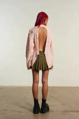 DISTRESSED CABLE KNIT W/ AN OPEN BACK - PINK - EXCLUSIVE Knitwear from THE RAGGED PRIEST - Just $79! SHOP NOW AT IAMINHATELOVE BOTH IN STORE FOR CYPRUS AND ONLINE WORLDWIDE