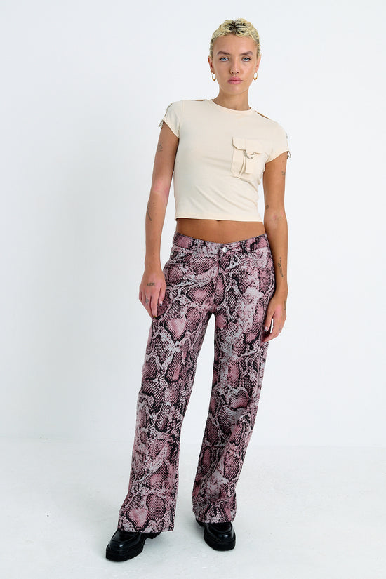 THE RELEASE DENIM - PINK SNAKE WASH  - VIA THE RAGGED PRIEST | Only €83 | NOW AVAILABLE TO SHOP at IAMINHATELOVE
