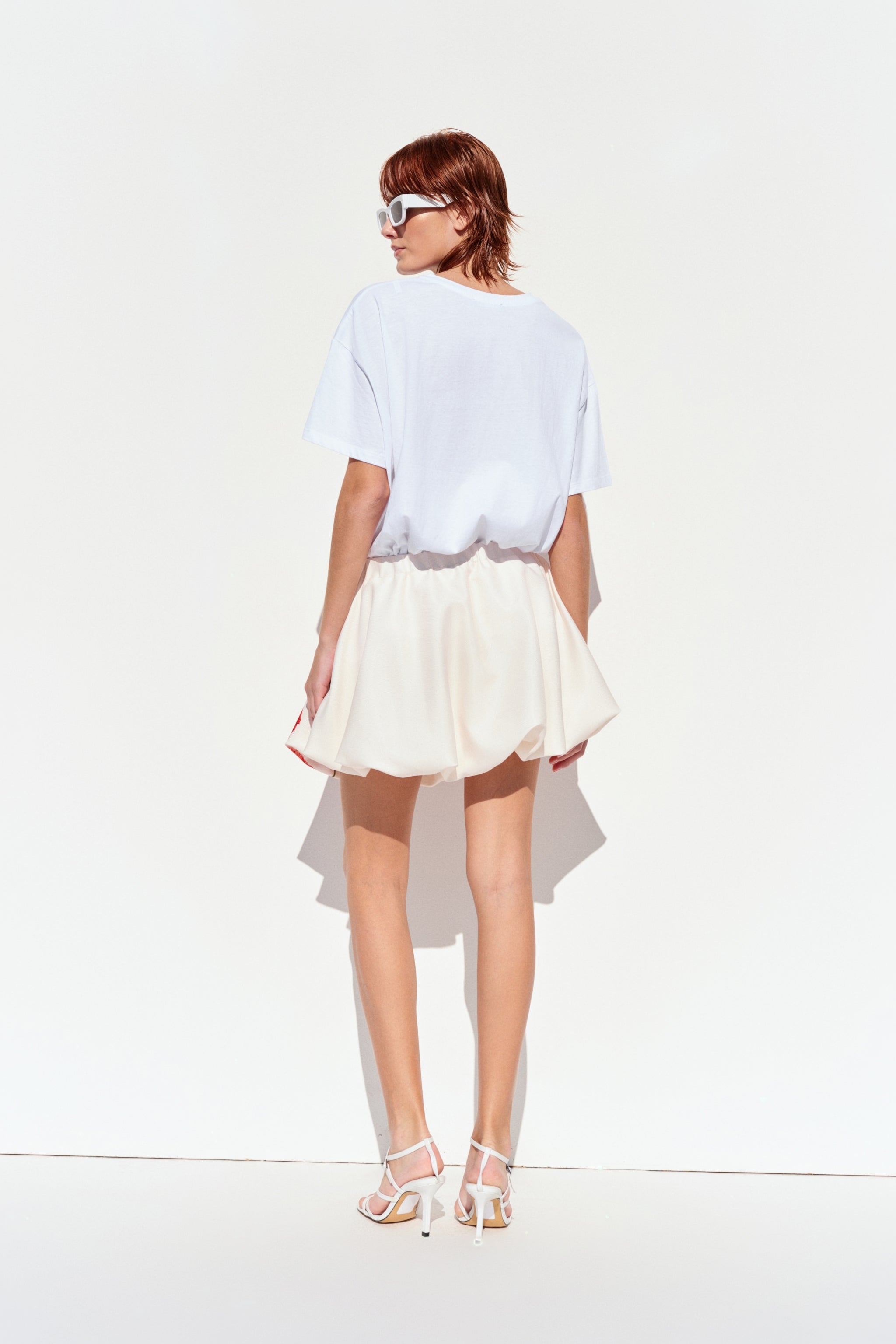 THE FLOWER BLOOMIN' BALLOON MINI SKIRT - CREAM  - VIA CURATED BY | Only €48 | NOW AVAILABLE TO SHOP at IAMINHATELOVE