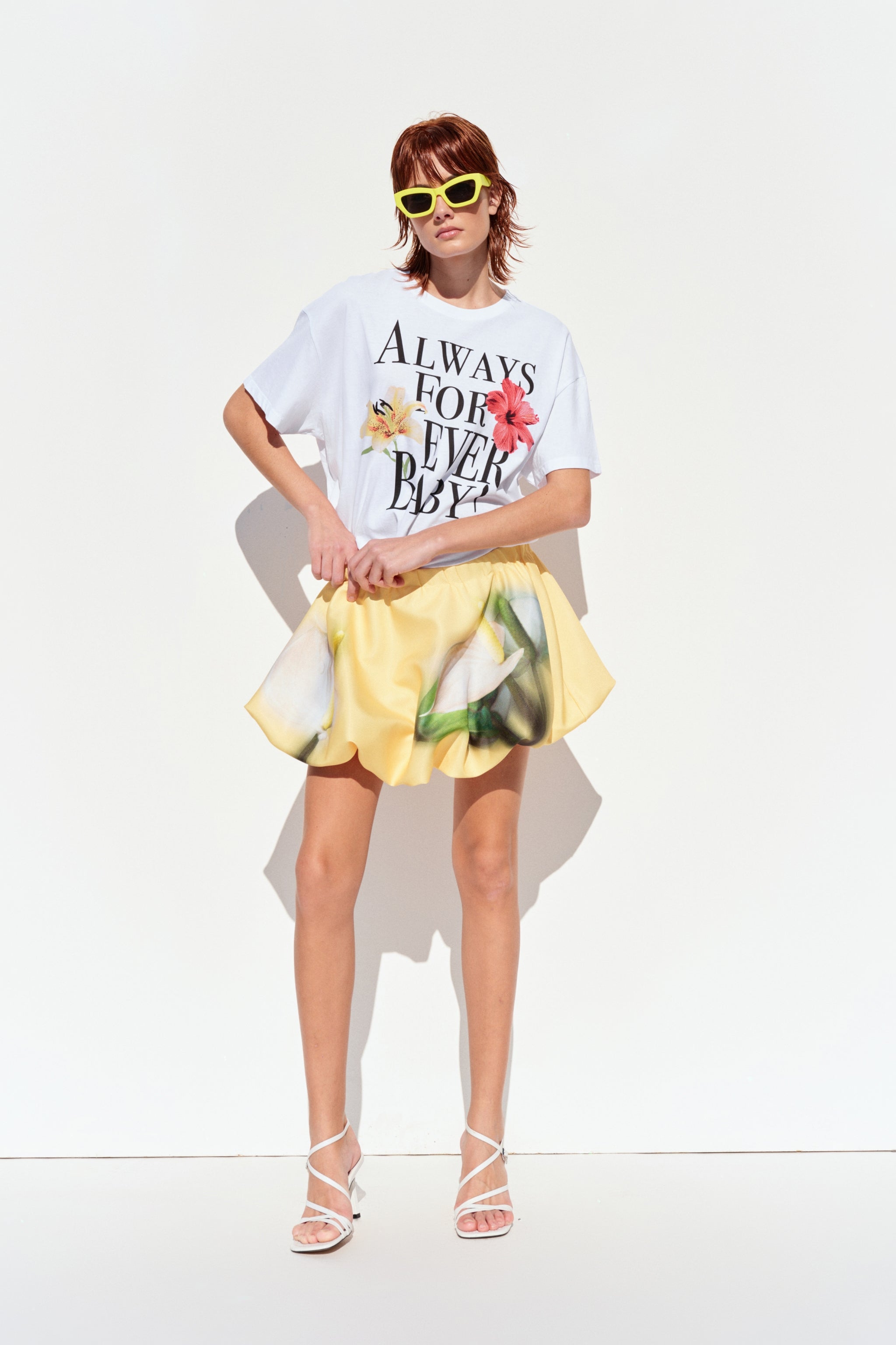 THE FLOWER BLOOMIN' BALLOON MINI SKIRT - YELLOW  - VIA CURATED BY | Only €48 | NOW AVAILABLE TO SHOP at IAMINHATELOVE