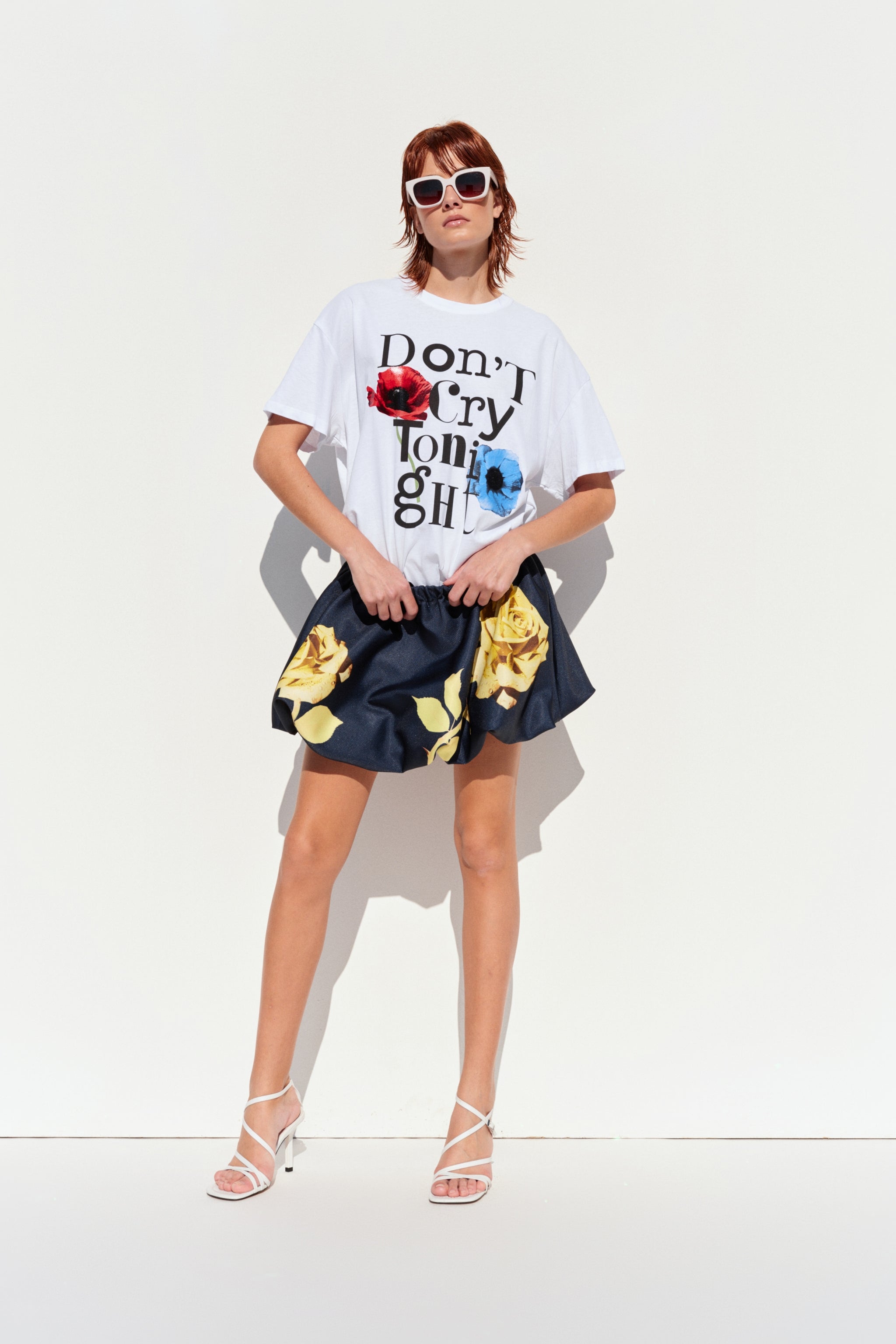 THE FLOWER BLOOMIN' BALLOON MINI SKIRT - BLU NOTTE  - VIA CURATED BY | Only €48 | NOW AVAILABLE TO SHOP at IAMINHATELOVE
