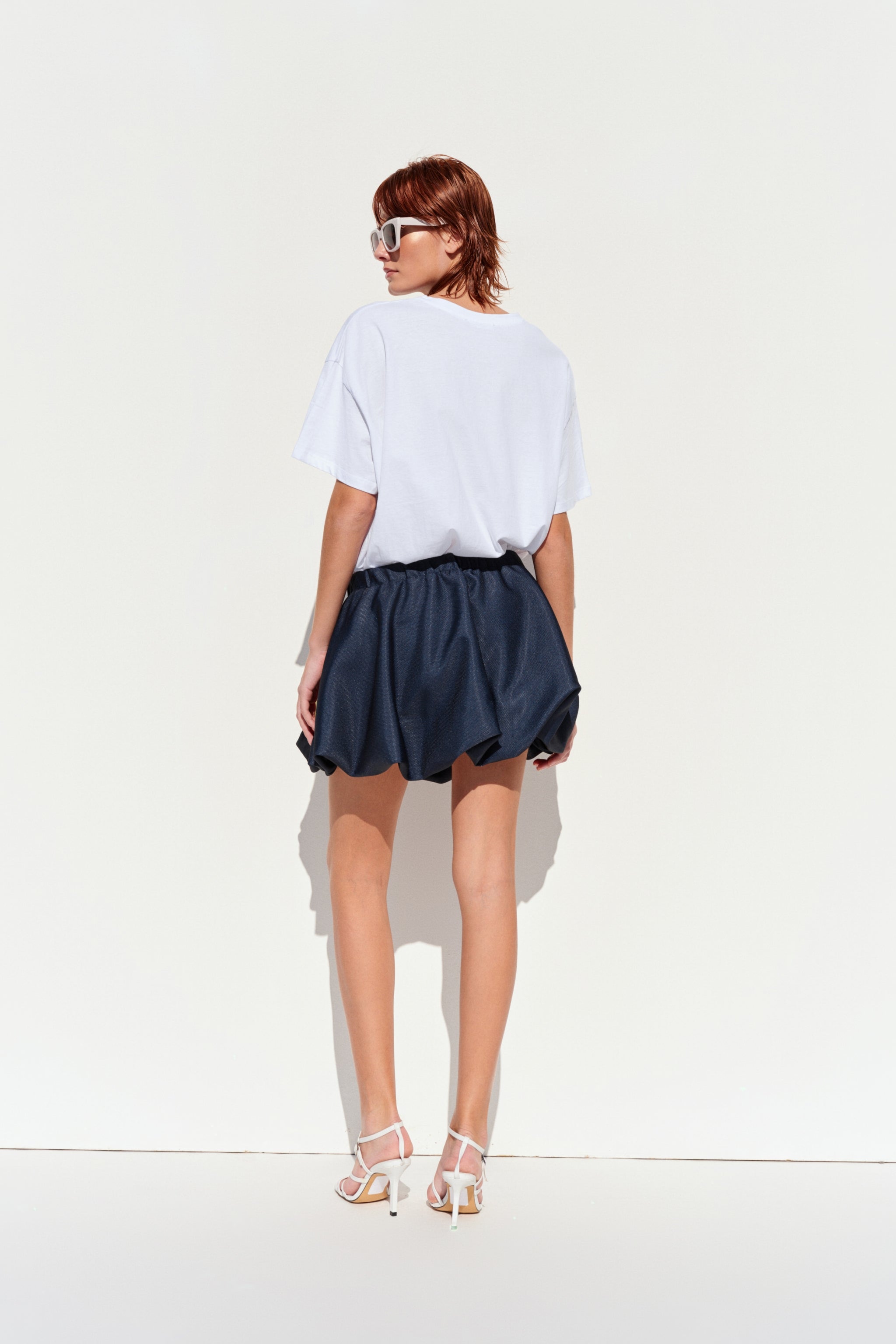 THE FLOWER BLOOMIN' BALLOON MINI SKIRT - BLU NOTTE  - VIA CURATED BY | Only €48 | NOW AVAILABLE TO SHOP at IAMINHATELOVE