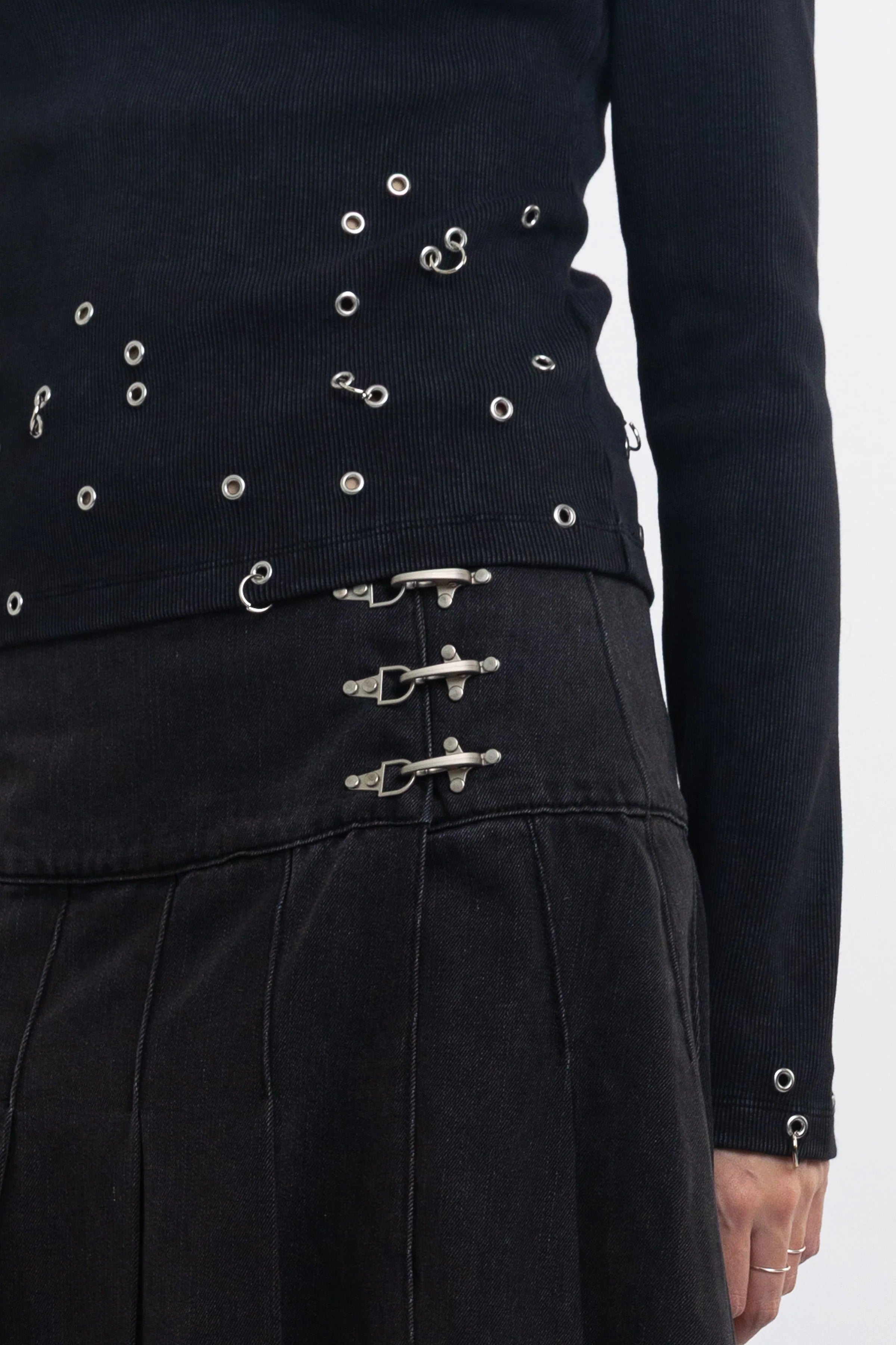 THE AFFINITY BLACK DENIM PLEATED MIDI SKIRT  - VIA THE RAGGED PRIEST | Only €108 | NOW AVAILABLE TO SHOP at IAMINHATELOVE 