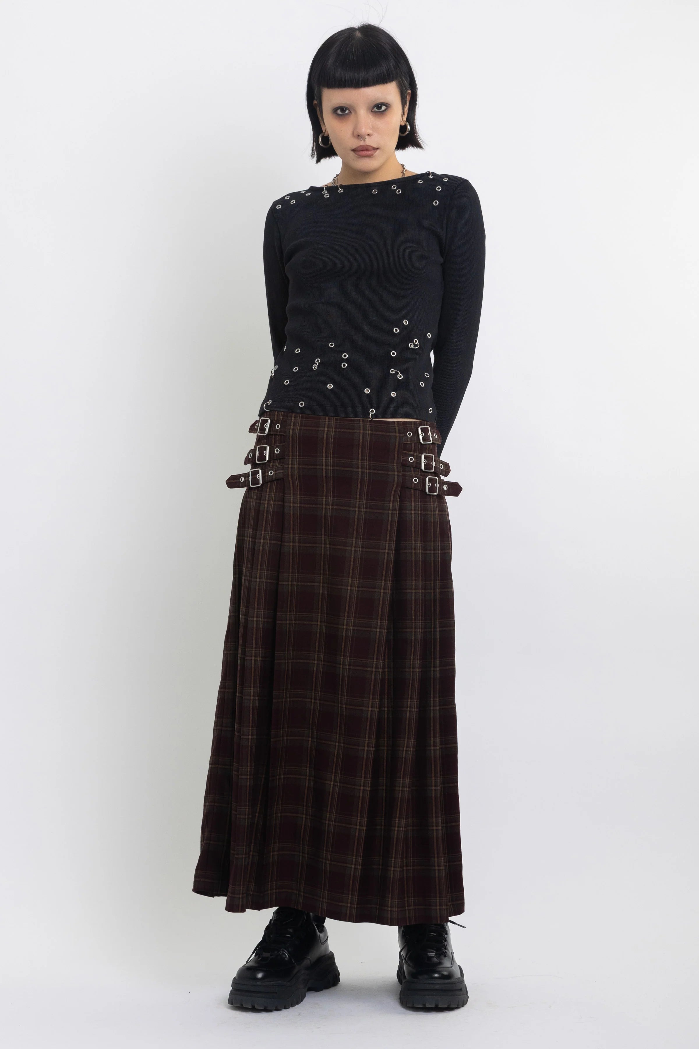 THE ARTIFACT GRUNGE CHECK MAXI SKIRT  - VIA THE RAGGED PRIEST | Only €88 | NOW AVAILABLE TO SHOP at IAMINHATELOVE 