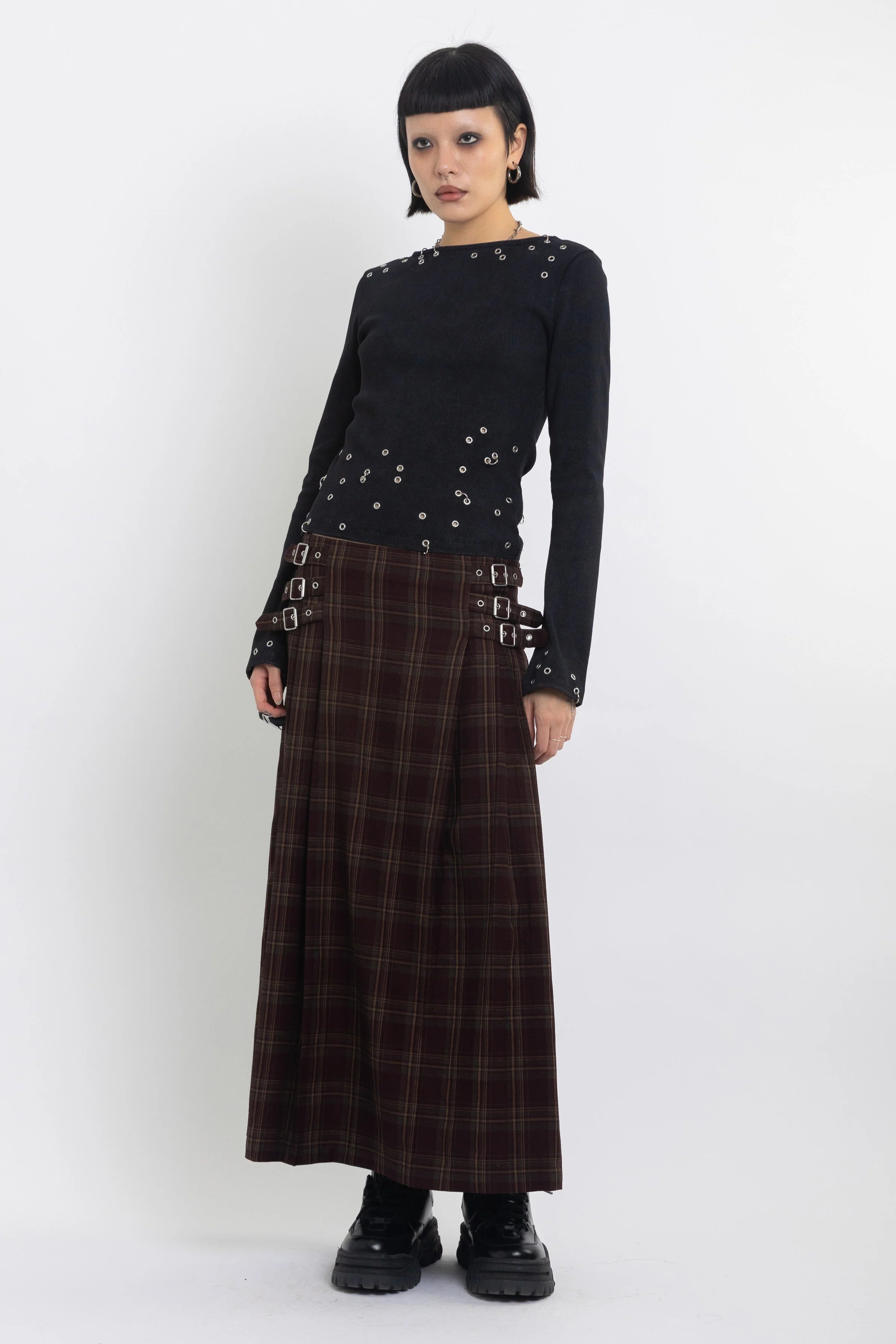 THE ARTIFACT GRUNGE CHECK MAXI SKIRT  - VIA THE RAGGED PRIEST | Only €88 | NOW AVAILABLE TO SHOP at IAMINHATELOVE 