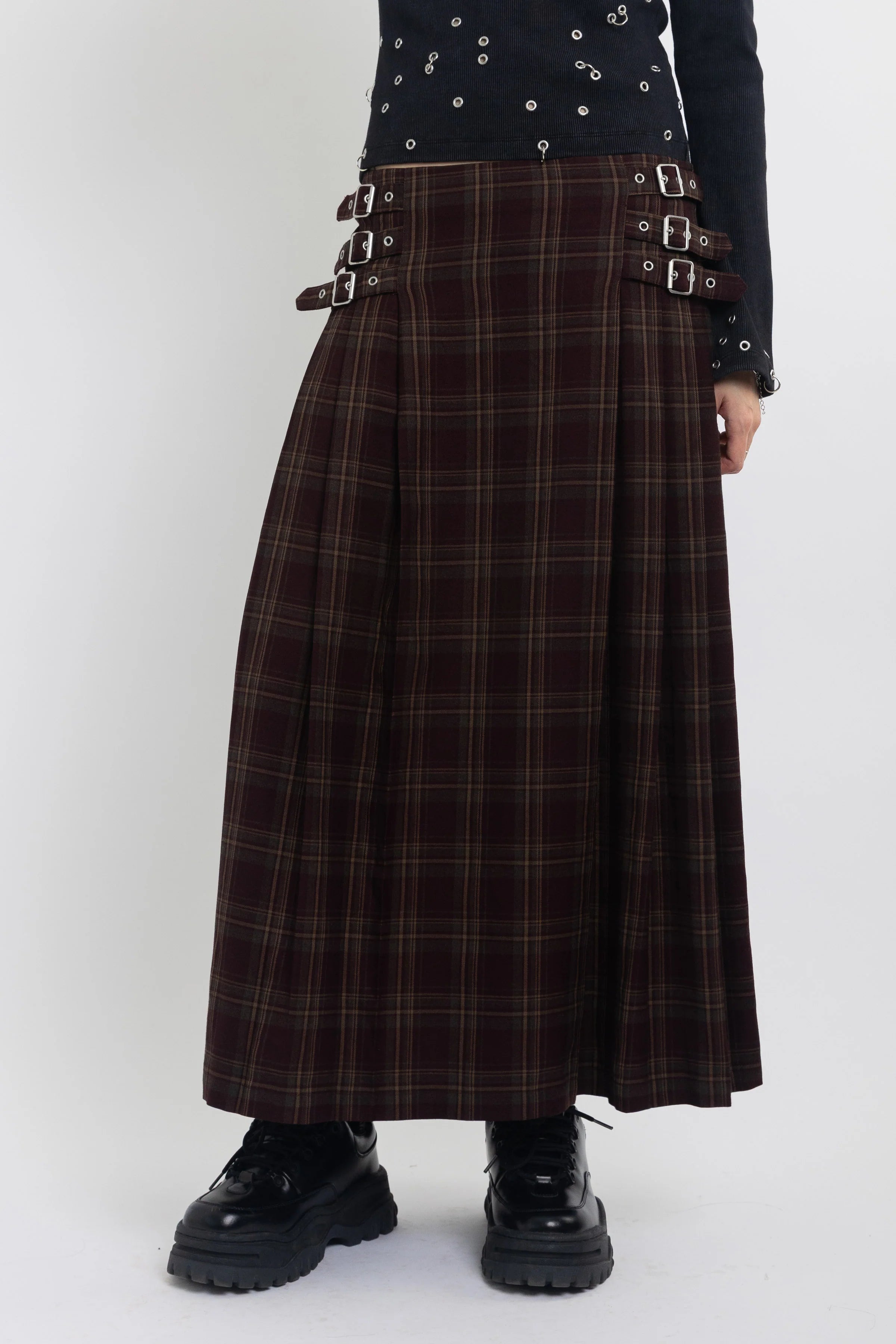 THE ARTIFACT GRUNGE CHECK MAXI SKIRT  - VIA THE RAGGED PRIEST | Only €88 | NOW AVAILABLE TO SHOP at IAMINHATELOVE 
