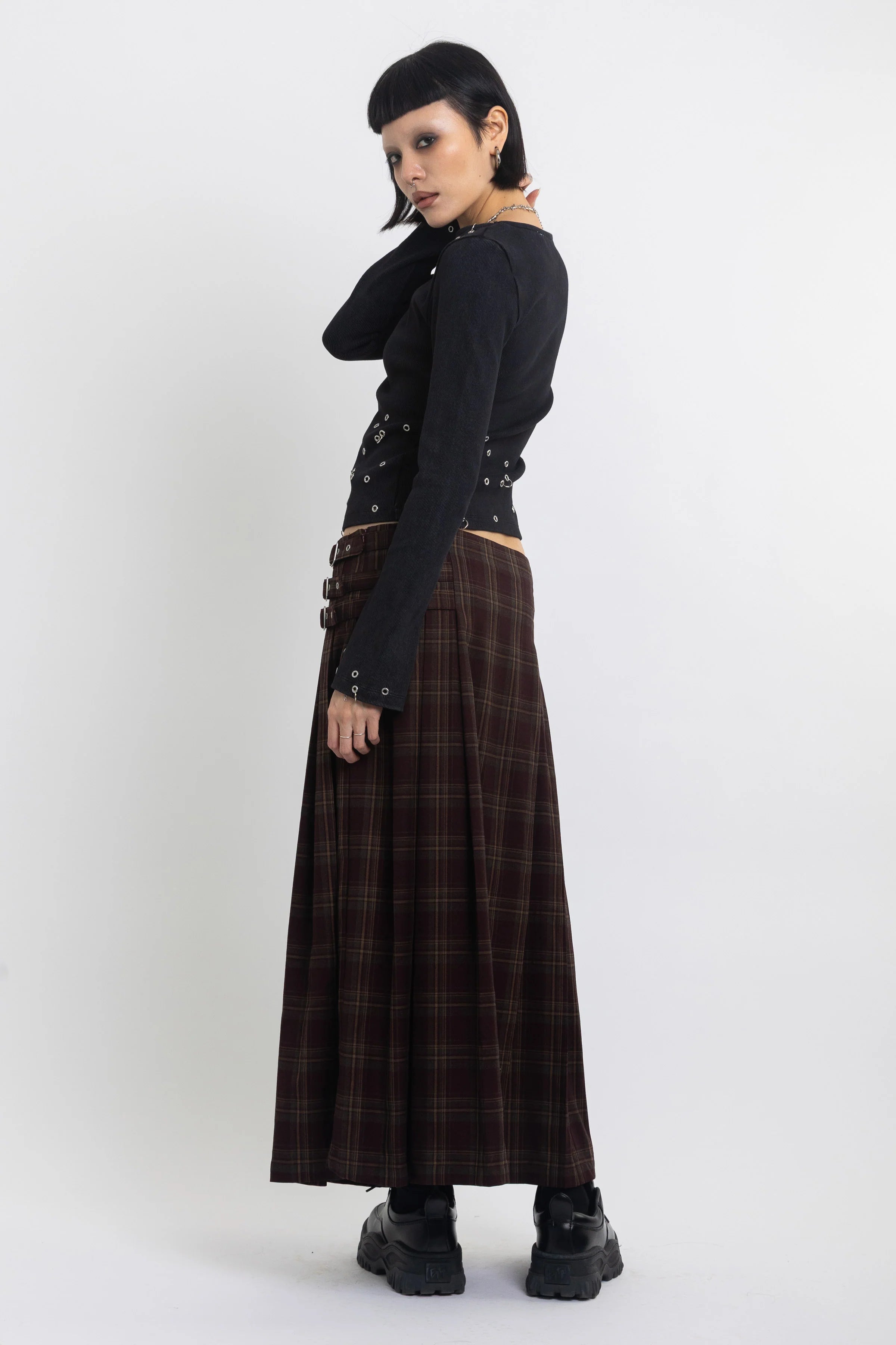 THE ARTIFACT GRUNGE CHECK MAXI SKIRT  - VIA THE RAGGED PRIEST | Only €88 | NOW AVAILABLE TO SHOP at IAMINHATELOVE 