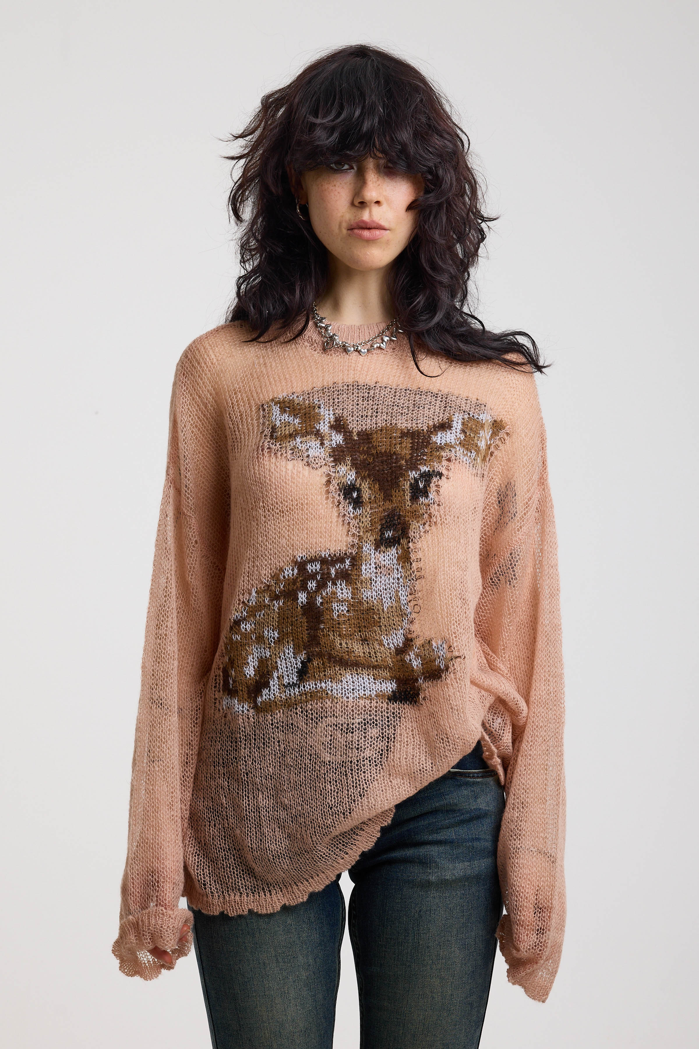 THE BAMBI GRAPHIC SHEER KNIT JUMPER  - VIA THE RAGGED PRIEST | Only €74 | NOW AVAILABLE TO SHOP at IAMINHATELOVE 