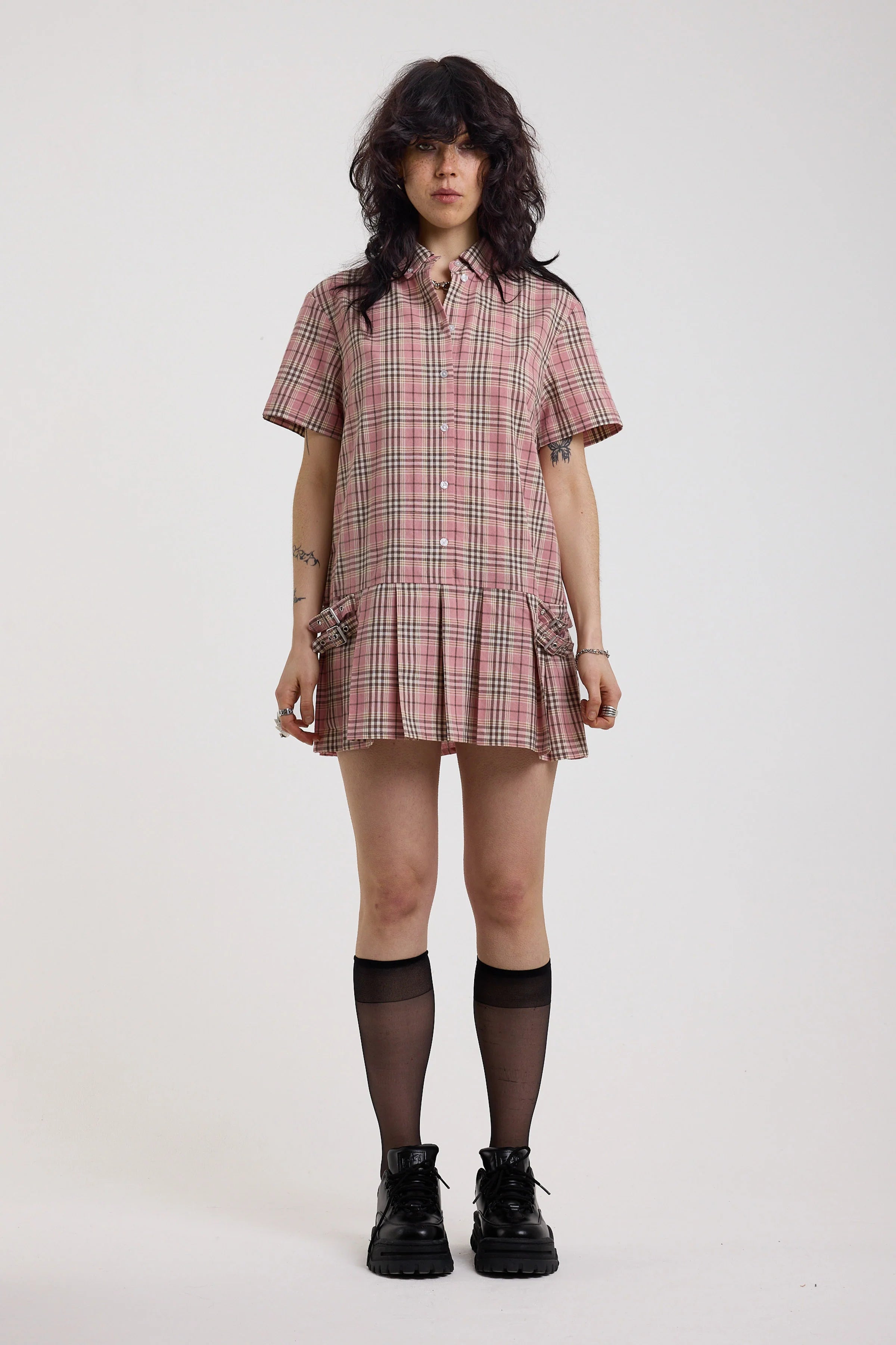 THE BLOSSOM TARTAN CHECK MINI DRESS  - VIA THE RAGGED PRIEST | Only €86 | NOW AVAILABLE TO SHOP at IAMINHATELOVE 
