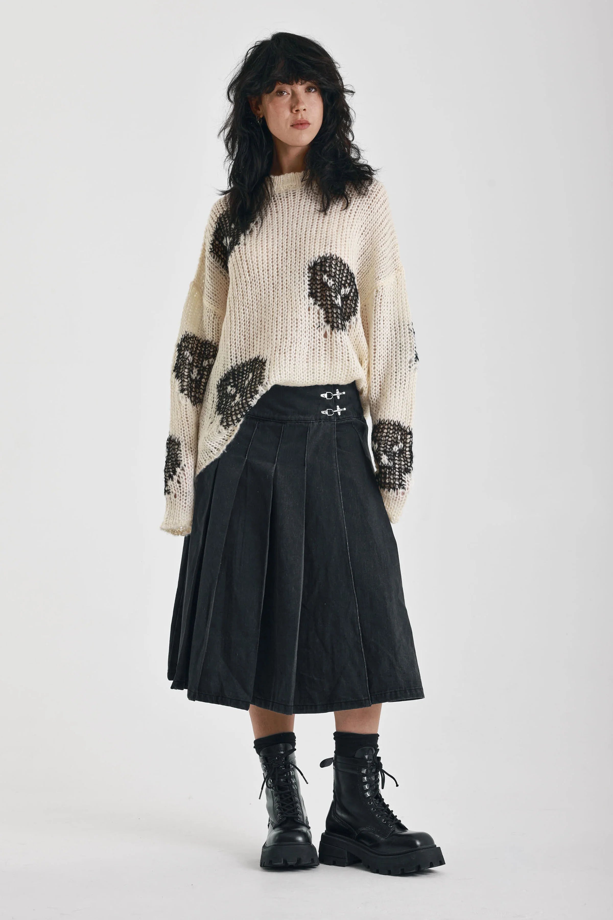 THE BONEHEAD SKULL OVERSIZED KNIT JUMPER  - VIA THE RAGGED PRIEST | Only €84 | NOW AVAILABLE TO SHOP at IAMINHATELOVE 