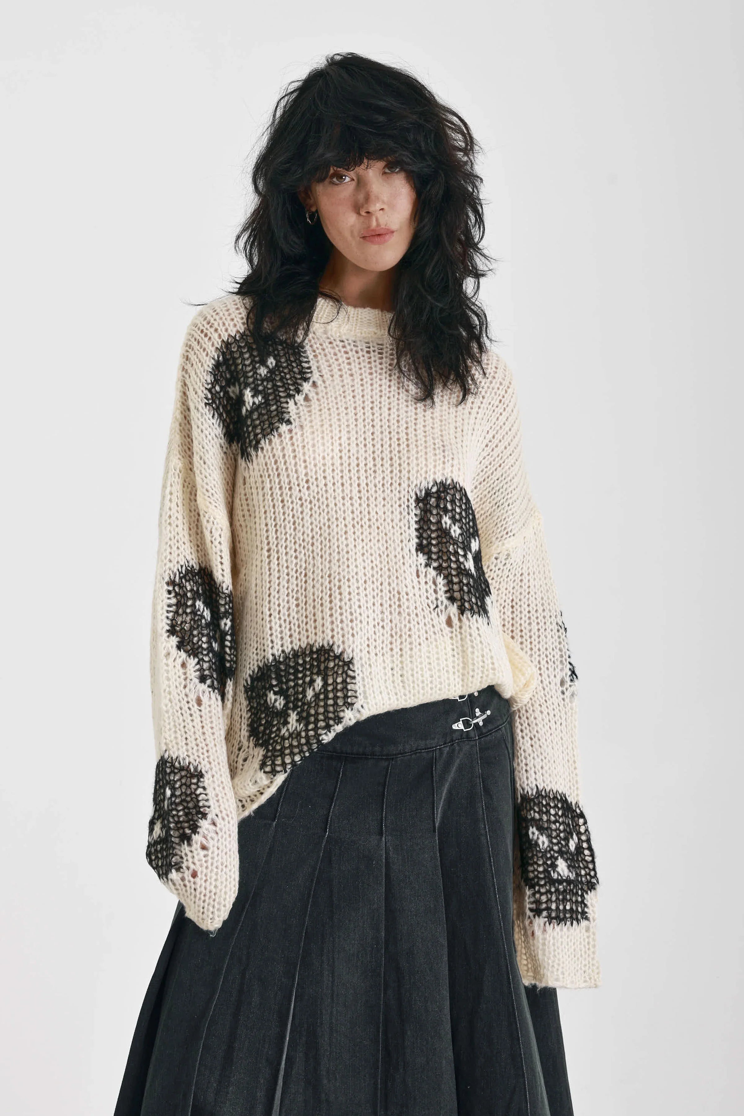 THE BONEHEAD SKULL OVERSIZED KNIT JUMPER  - VIA THE RAGGED PRIEST | Only €84 | NOW AVAILABLE TO SHOP at IAMINHATELOVE 