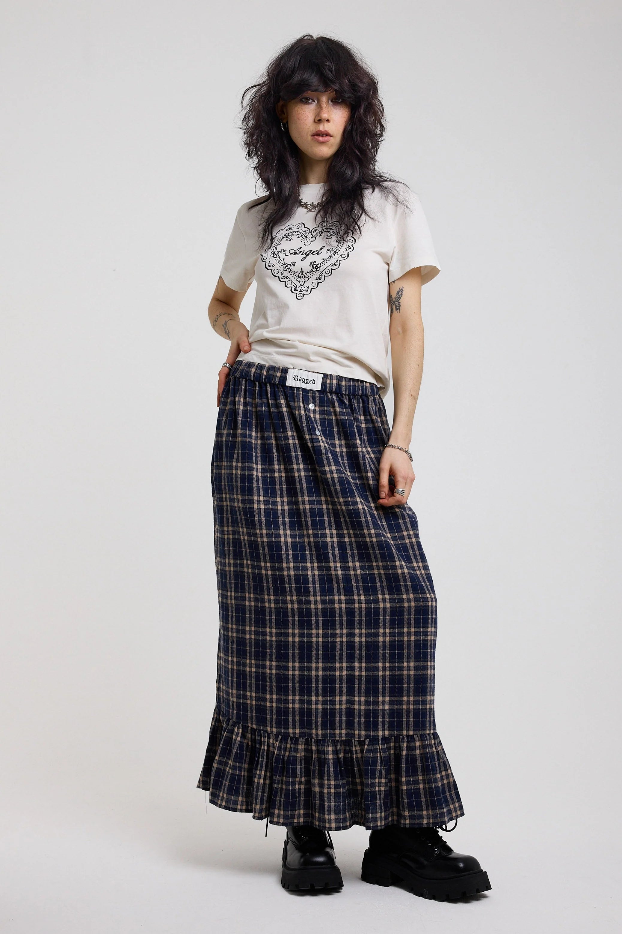 THE BOXER TARTAN CHECK MAXI SKIRT  - VIA THE RAGGED PRIEST | Only €74 | NOW AVAILABLE TO SHOP at IAMINHATELOVE 