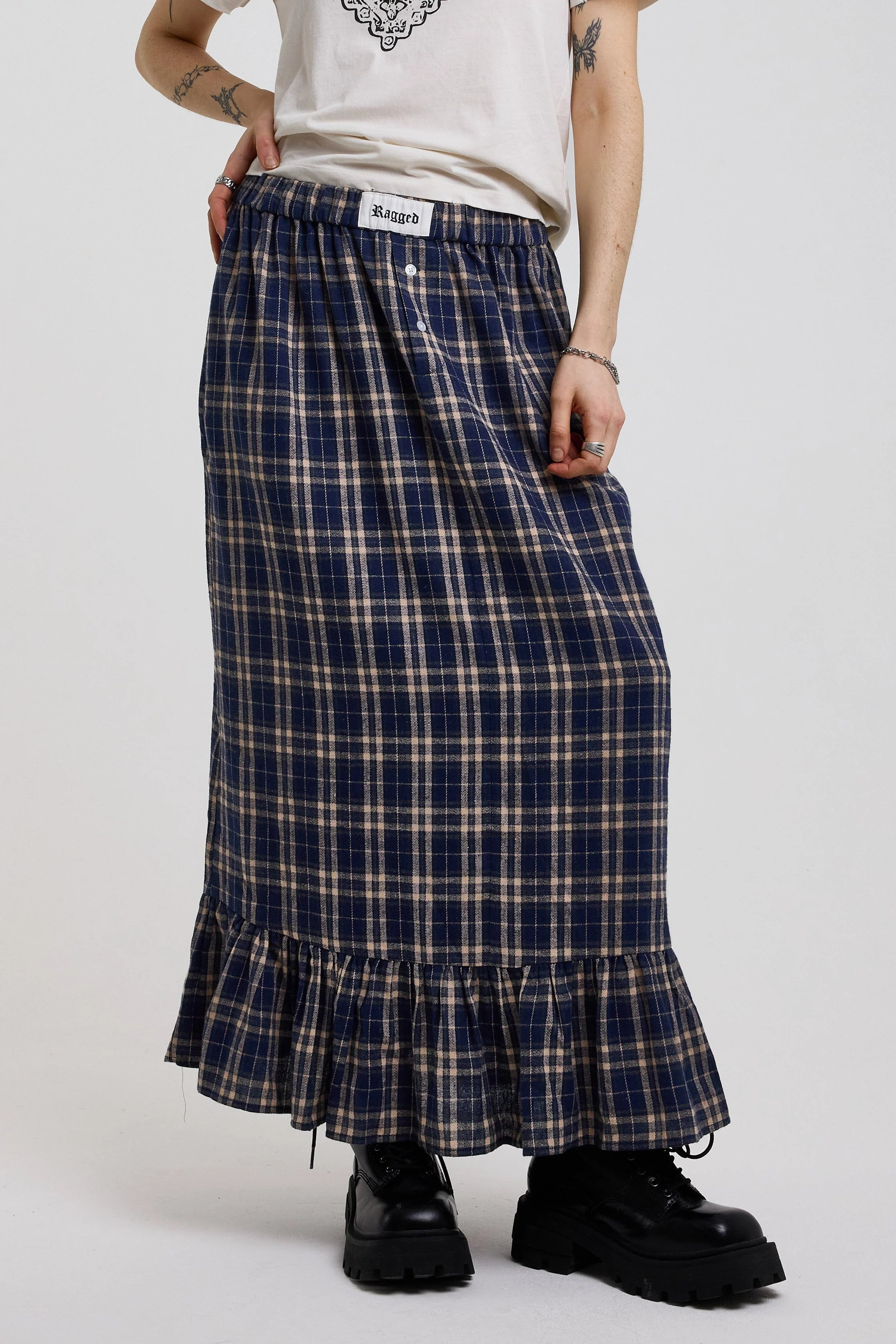 THE BOXER TARTAN CHECK MAXI SKIRT  - VIA THE RAGGED PRIEST | Only €74 | NOW AVAILABLE TO SHOP at IAMINHATELOVE 