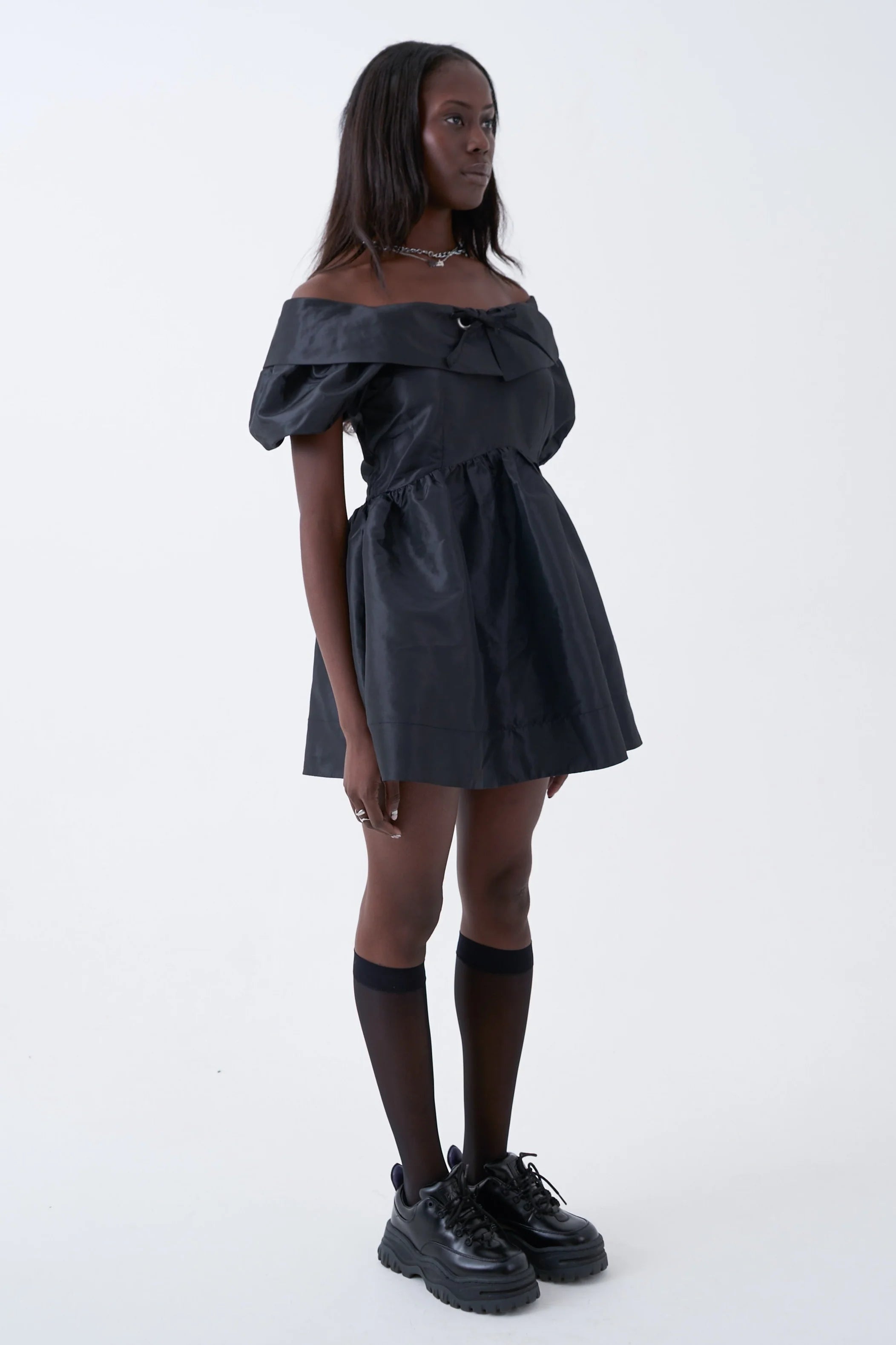 THE CHAMBER TAFFETA BARDOT MINI DRESS  - VIA THE RAGGED PRIEST | Only €79 | NOW AVAILABLE TO SHOP at IAMINHATELOVE 