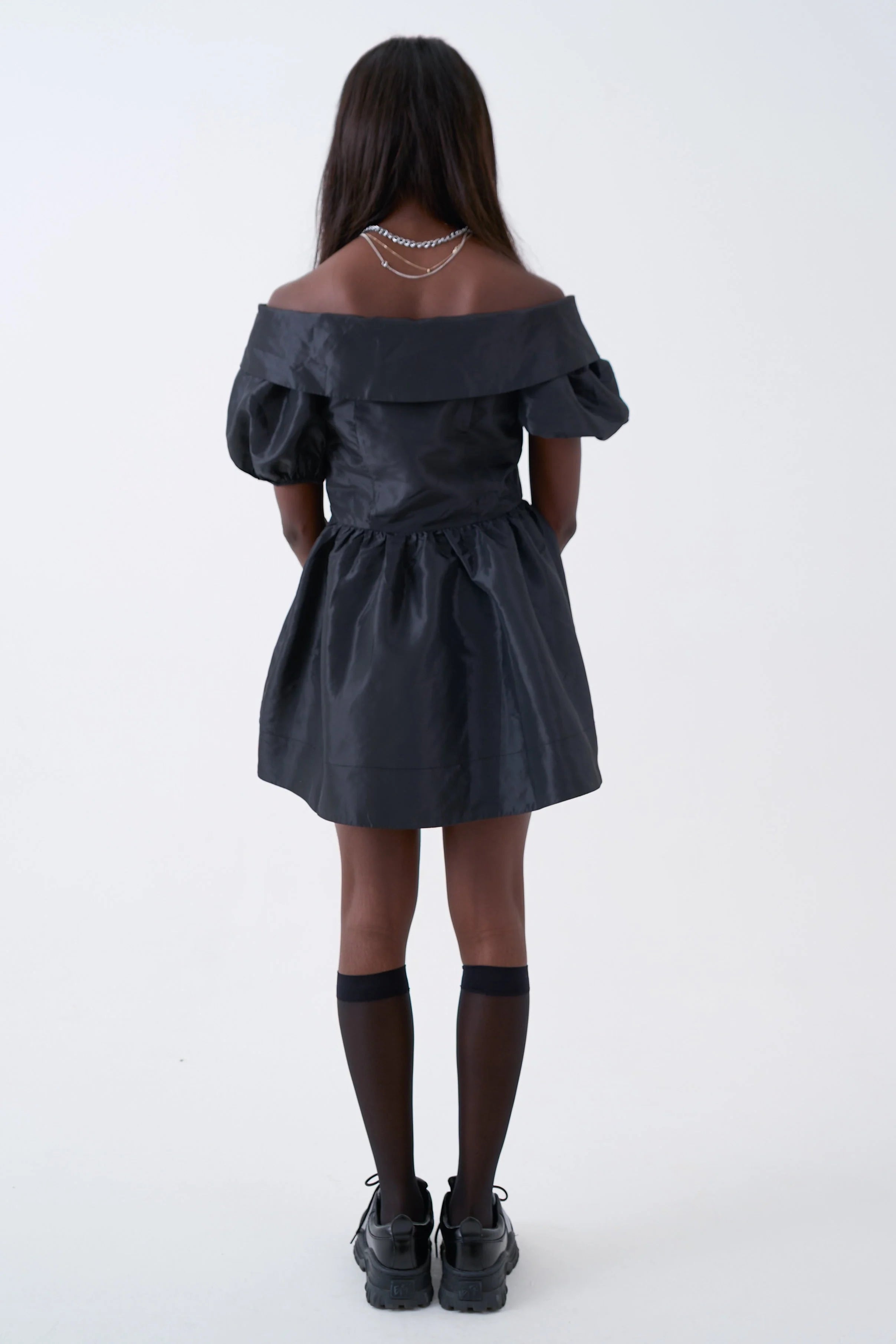 THE CHAMBER TAFFETA BARDOT MINI DRESS  - VIA THE RAGGED PRIEST | Only €79 | NOW AVAILABLE TO SHOP at IAMINHATELOVE 