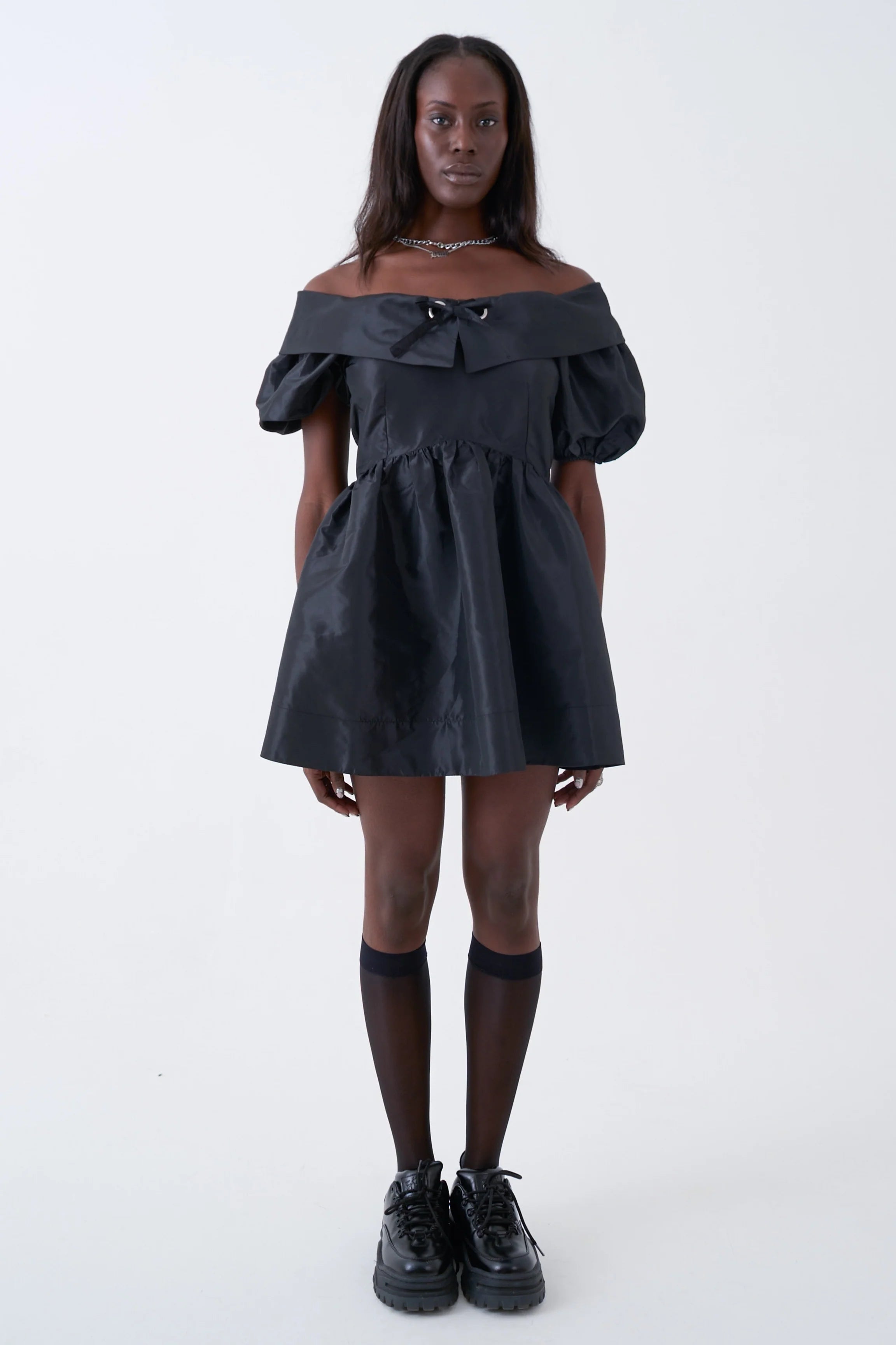 THE CHAMBER TAFFETA BARDOT MINI DRESS  - VIA THE RAGGED PRIEST | Only €79 | NOW AVAILABLE TO SHOP at IAMINHATELOVE 