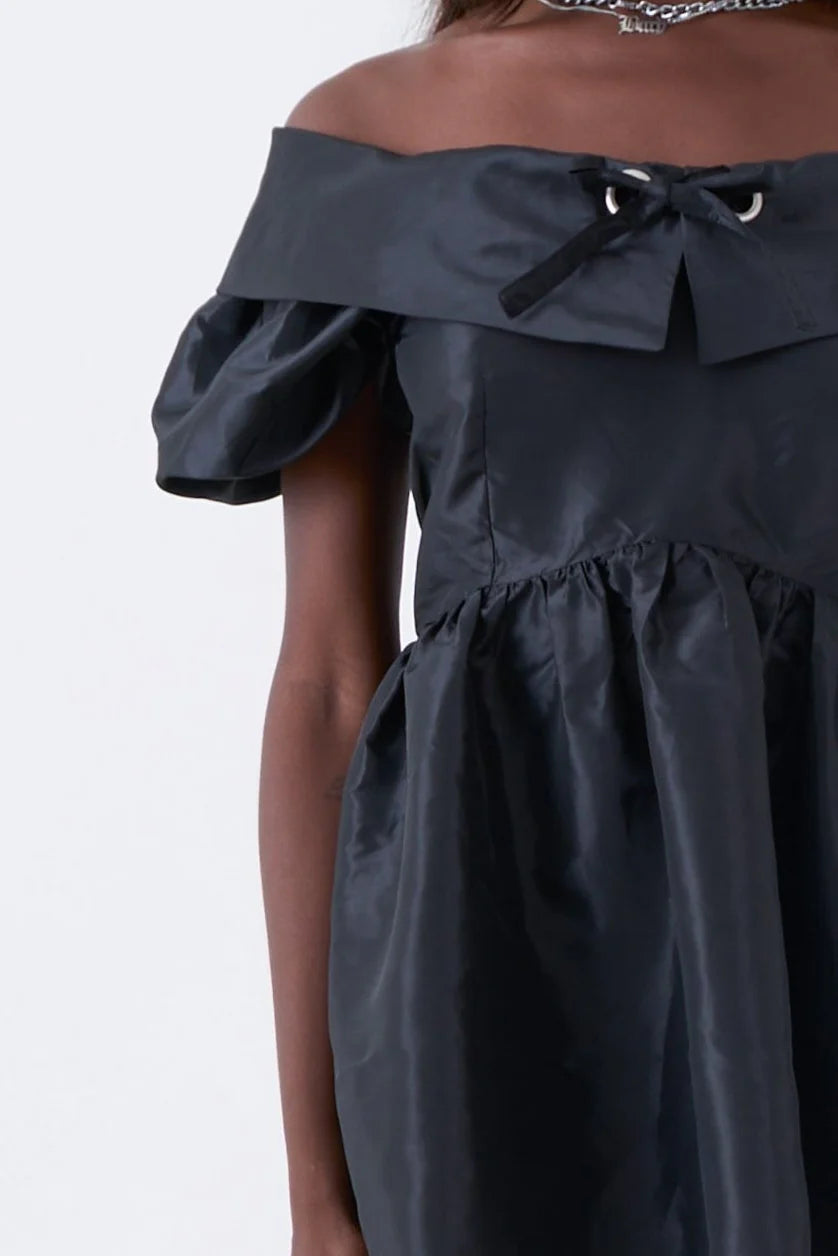 THE CHAMBER TAFFETA BARDOT MINI DRESS  - VIA THE RAGGED PRIEST | Only €79 | NOW AVAILABLE TO SHOP at IAMINHATELOVE 