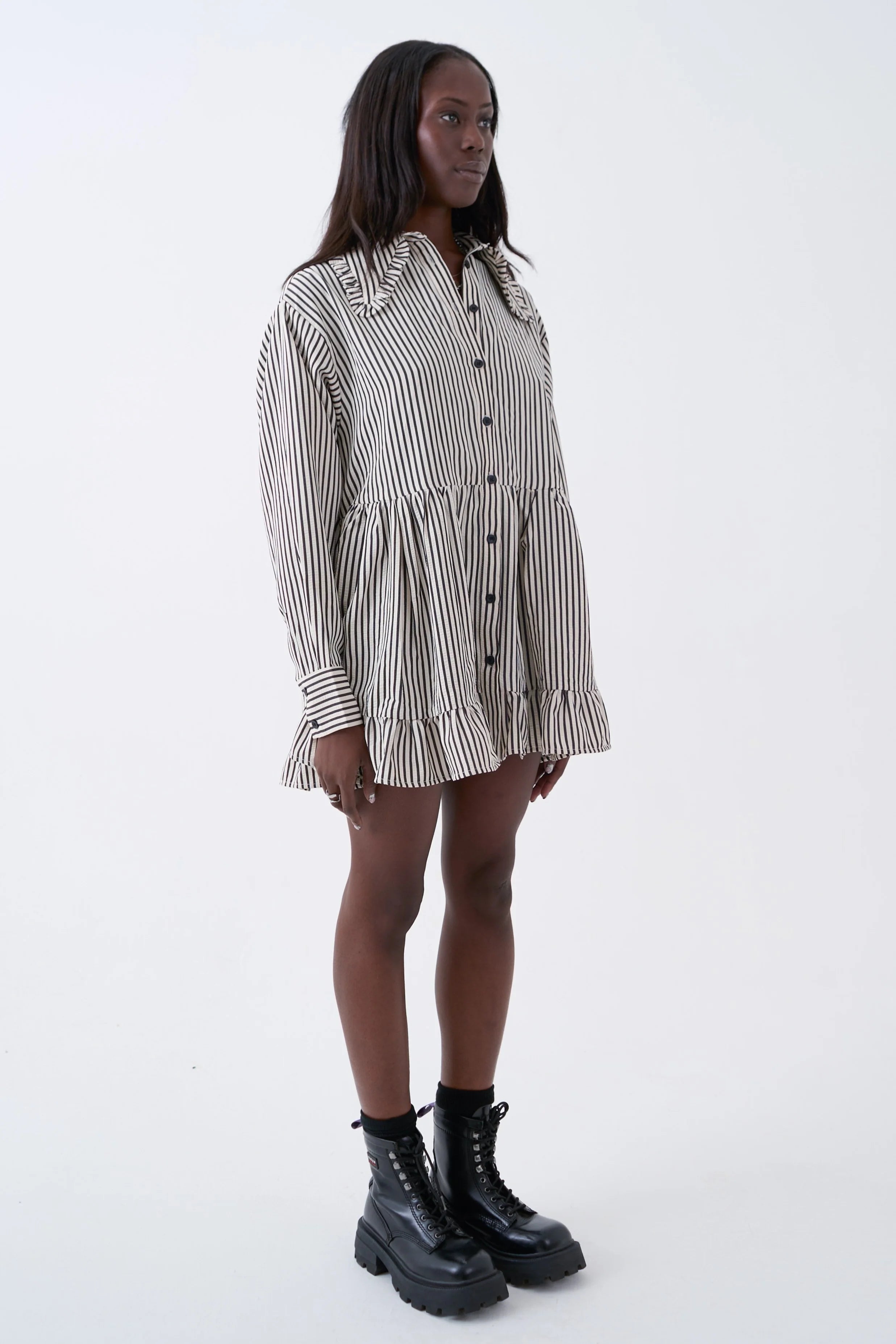 THE CHARM STRIPE OVERSIZED COLLAR MINI DRESS  - VIA THE RAGGED PRIEST | Only €86 | NOW AVAILABLE TO SHOP at IAMINHATELOVE 