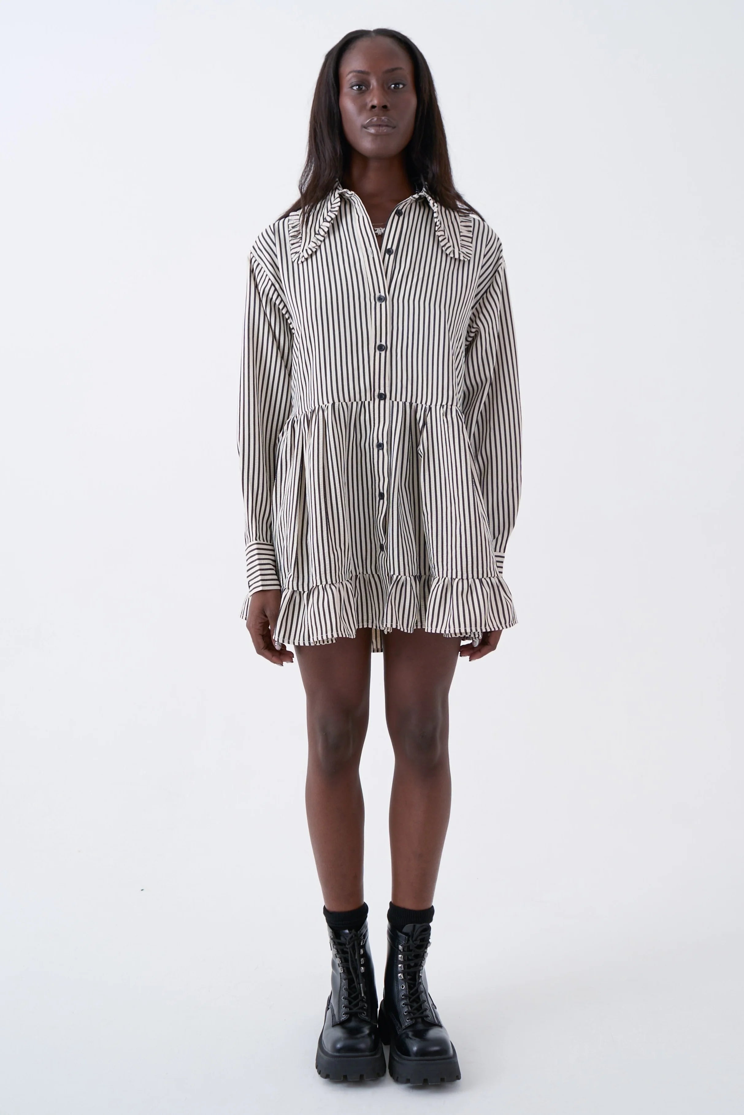 THE CHARM STRIPE OVERSIZED COLLAR MINI DRESS  - VIA THE RAGGED PRIEST | Only €86 | NOW AVAILABLE TO SHOP at IAMINHATELOVE 