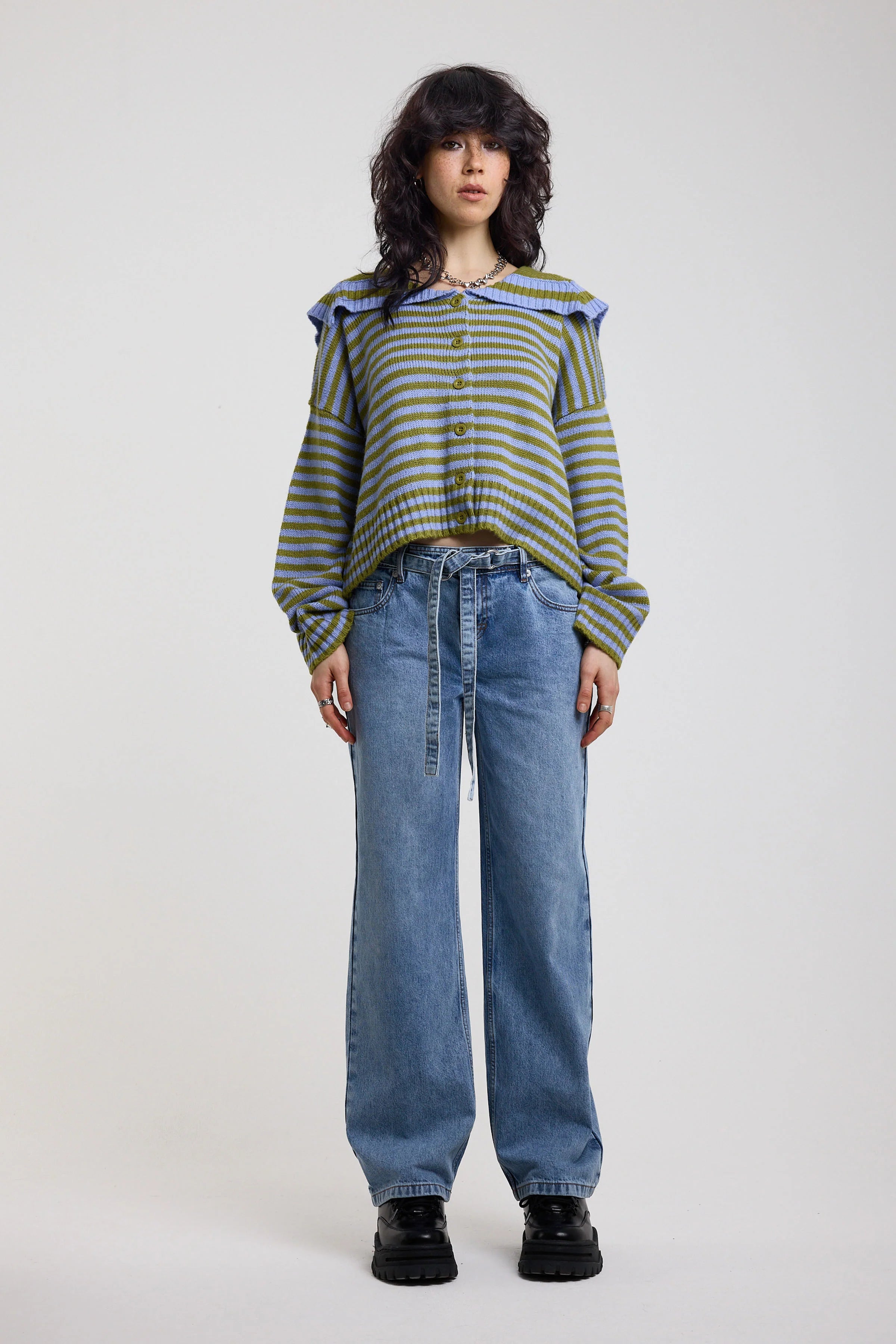 THE DARLING STRIPE OVERSIZED COLLAR CARDIGAN  - VIA THE RAGGED PRIEST | Only €79 | NOW AVAILABLE TO SHOP at IAMINHATELOVE 