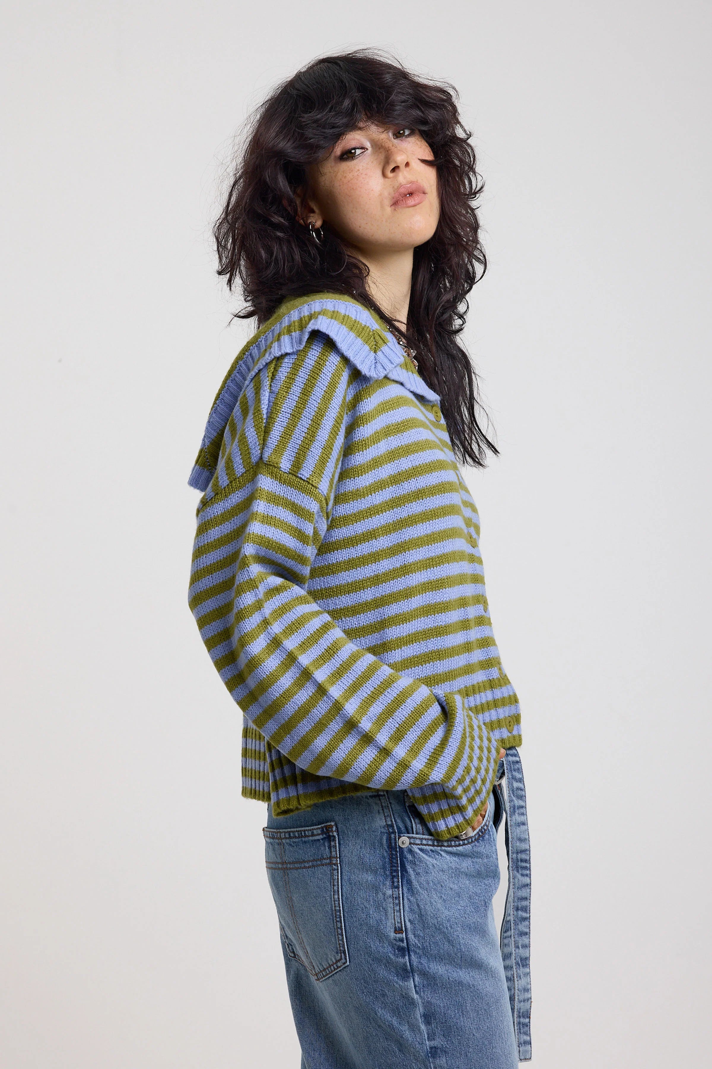 THE DARLING STRIPE OVERSIZED COLLAR CARDIGAN  - VIA THE RAGGED PRIEST | Only €79 | NOW AVAILABLE TO SHOP at IAMINHATELOVE 