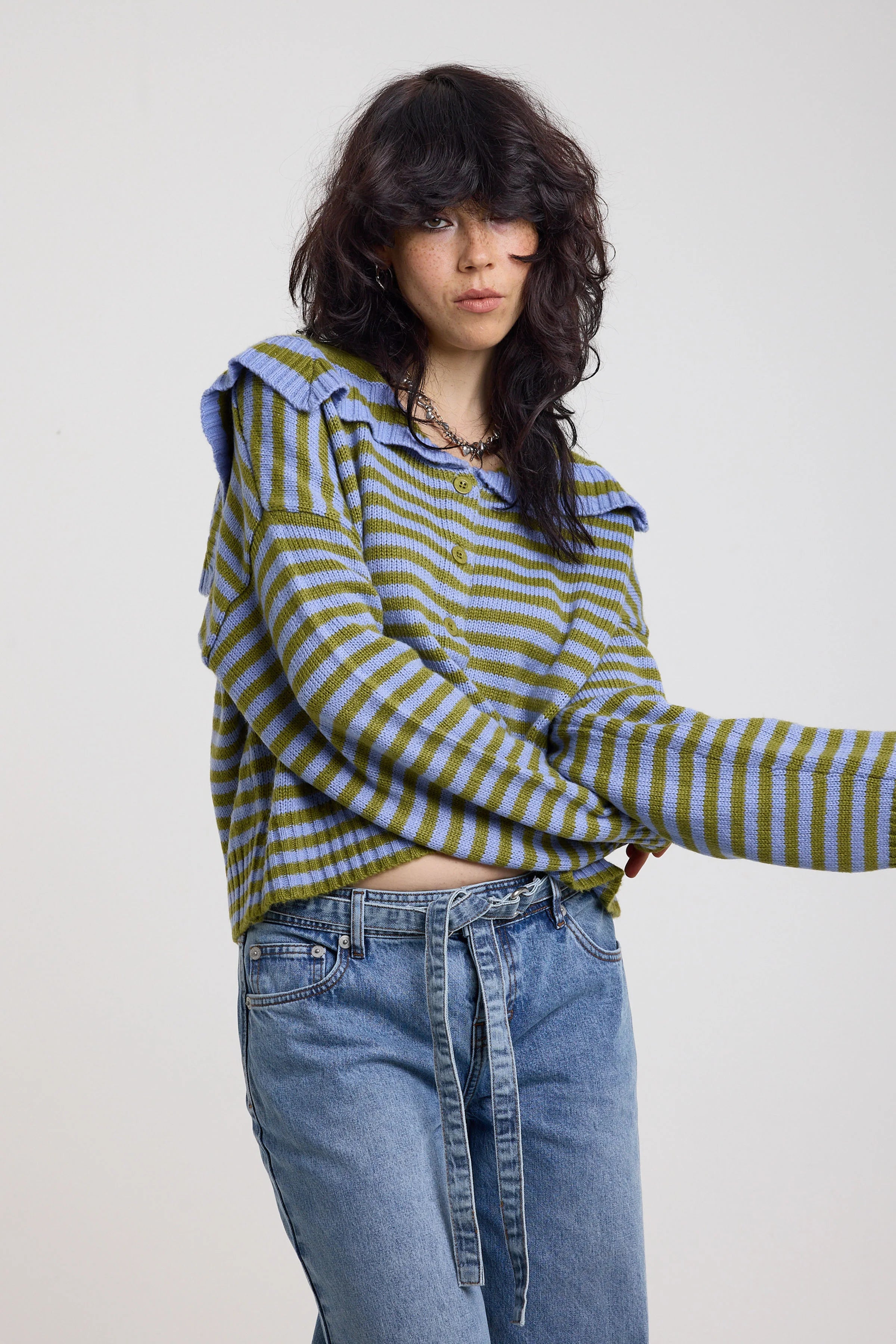 THE DARLING STRIPE OVERSIZED COLLAR CARDIGAN  - VIA THE RAGGED PRIEST | Only €79 | NOW AVAILABLE TO SHOP at IAMINHATELOVE 