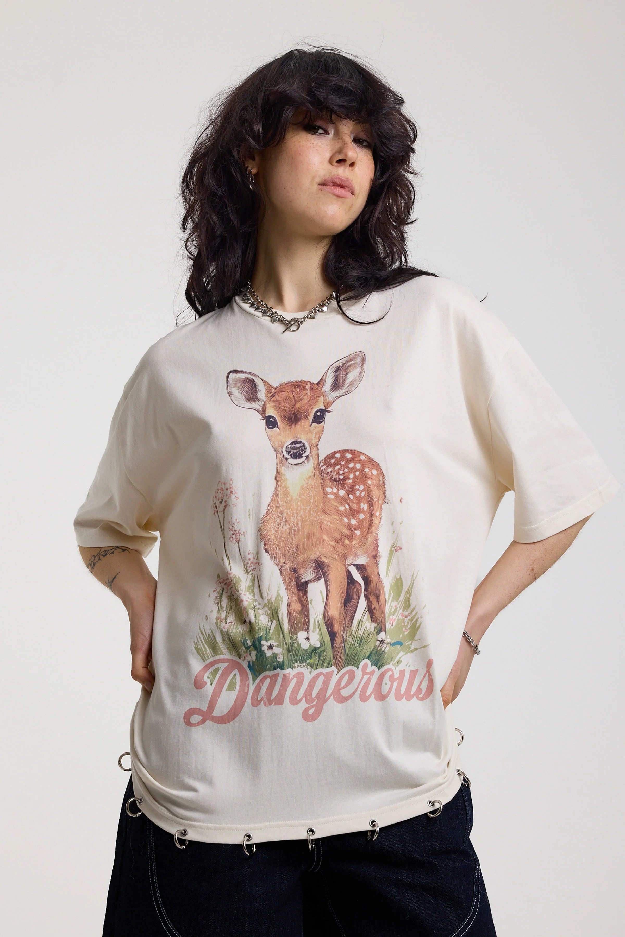 THE DEER OVERSIZED GRAPHIC T-SHIRT  - VIA THE RAGGED PRIEST | Only €57 | NOW AVAILABLE TO SHOP at IAMINHATELOVE 
