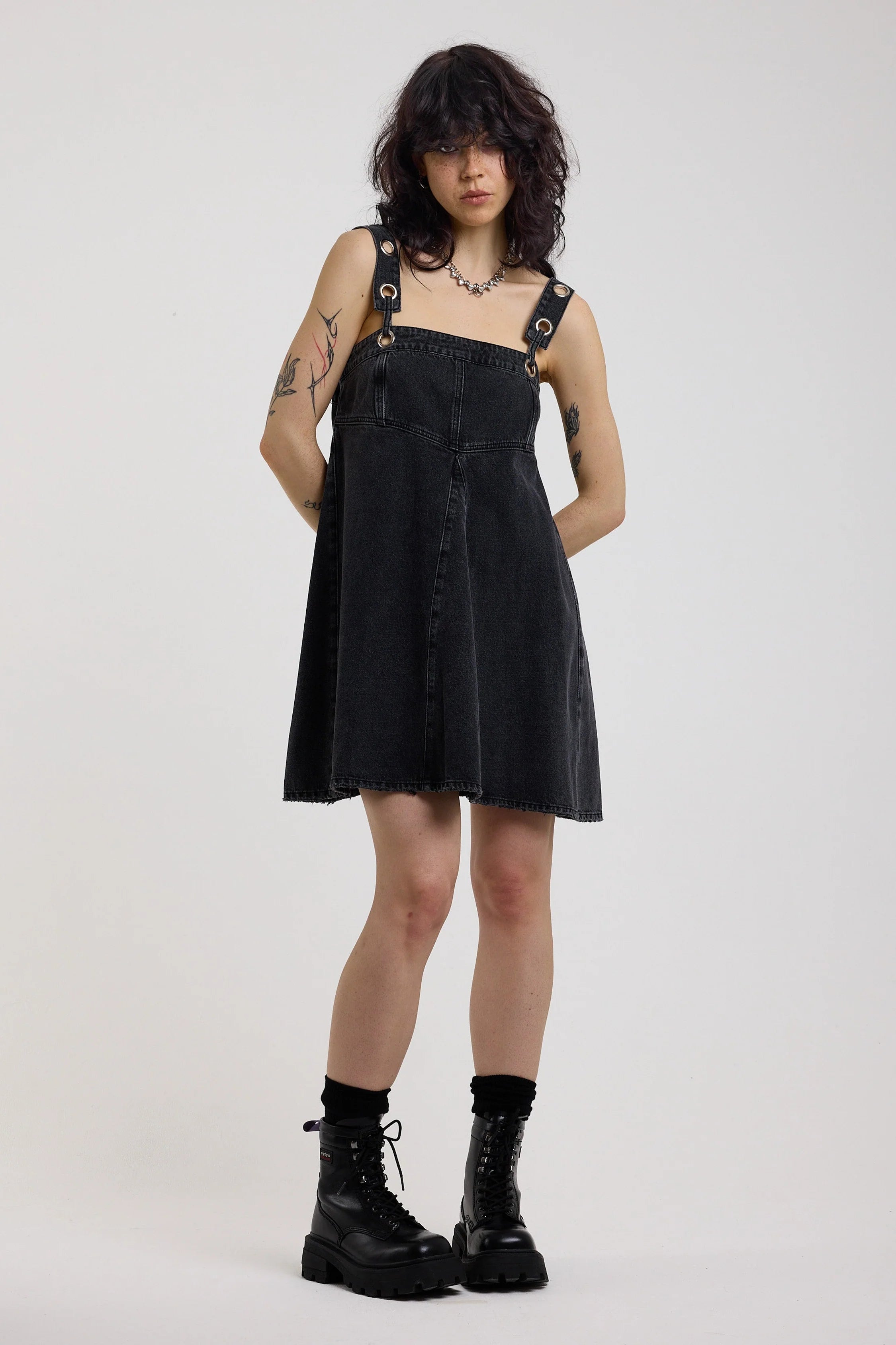 THE DILEMMA DENIM EYELET MINI DRESS  - VIA THE RAGGED PRIEST | Only €89 | NOW AVAILABLE TO SHOP at IAMINHATELOVE 