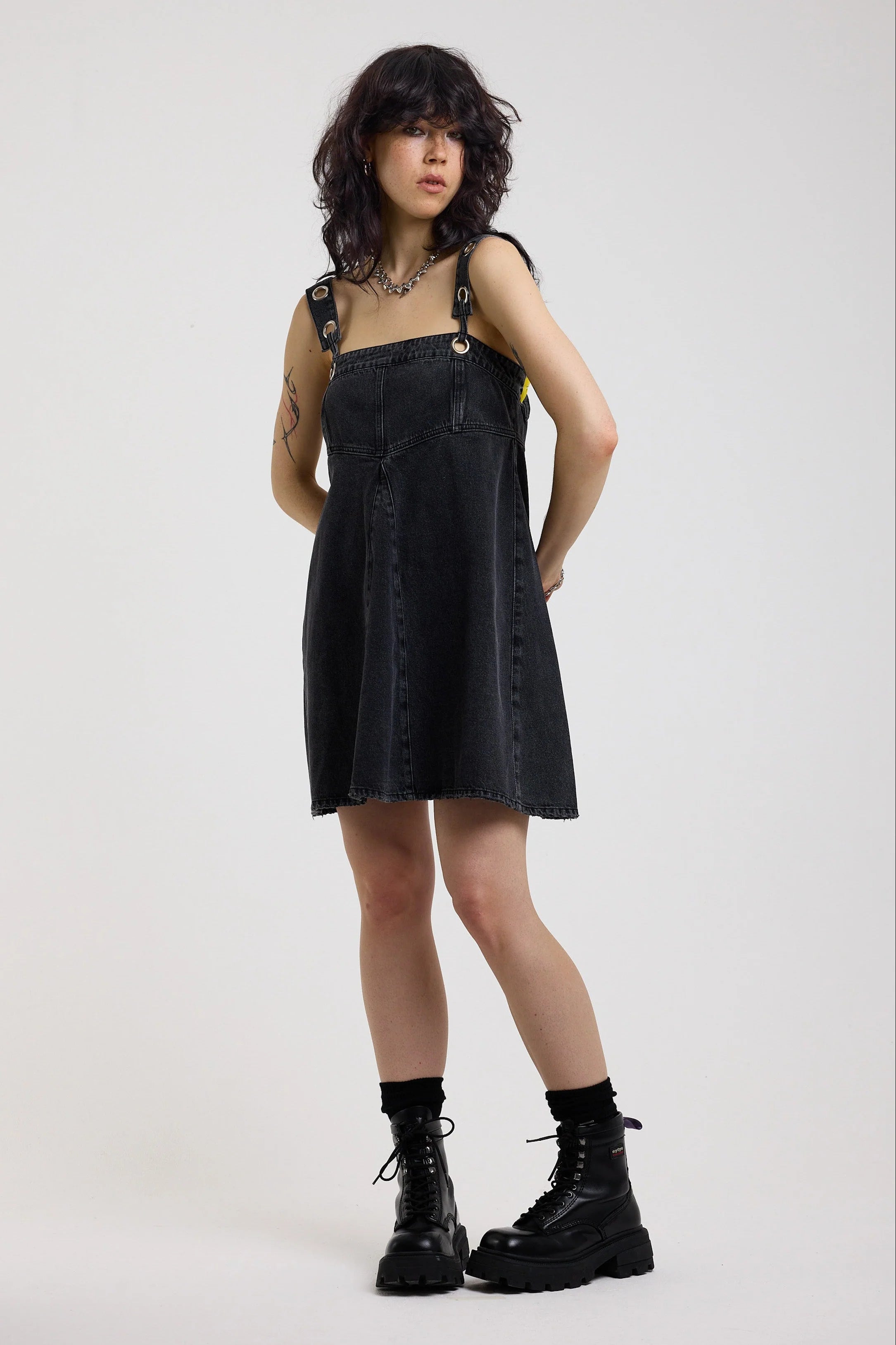 THE DILEMMA DENIM EYELET MINI DRESS  - VIA THE RAGGED PRIEST | Only €89 | NOW AVAILABLE TO SHOP at IAMINHATELOVE 