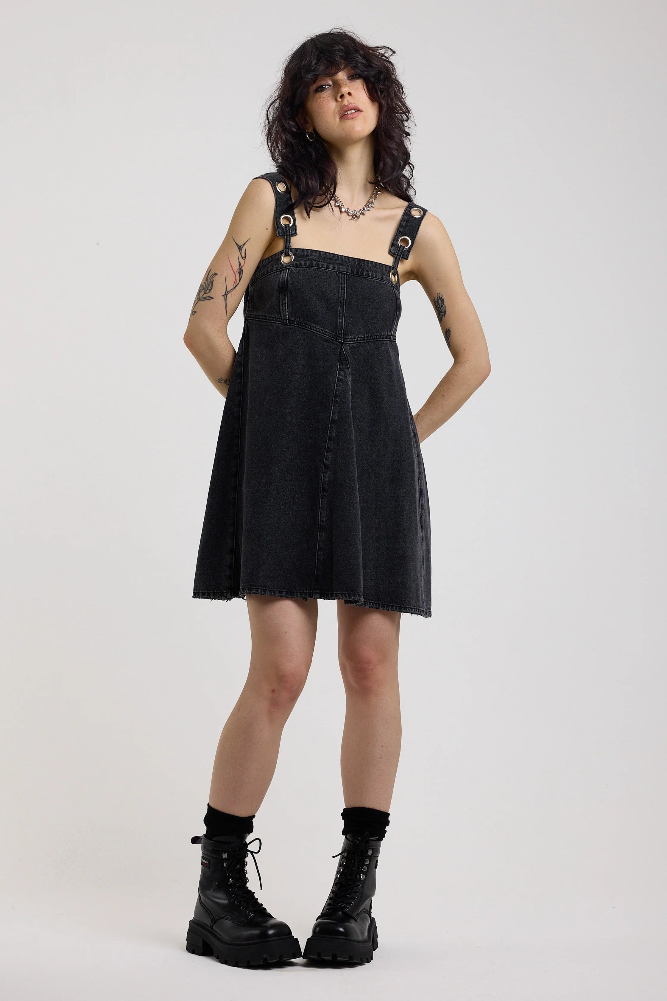 THE DILEMMA DENIM EYELET MINI DRESS  - VIA THE RAGGED PRIEST | Only €89 | NOW AVAILABLE TO SHOP at IAMINHATELOVE 