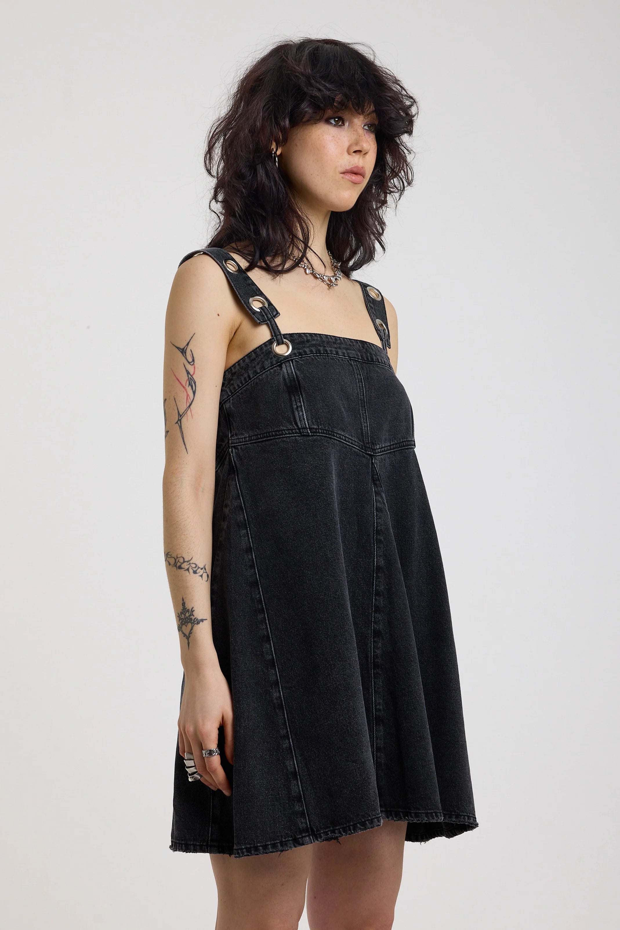 THE DILEMMA DENIM EYELET MINI DRESS  - VIA THE RAGGED PRIEST | Only €89 | NOW AVAILABLE TO SHOP at IAMINHATELOVE 