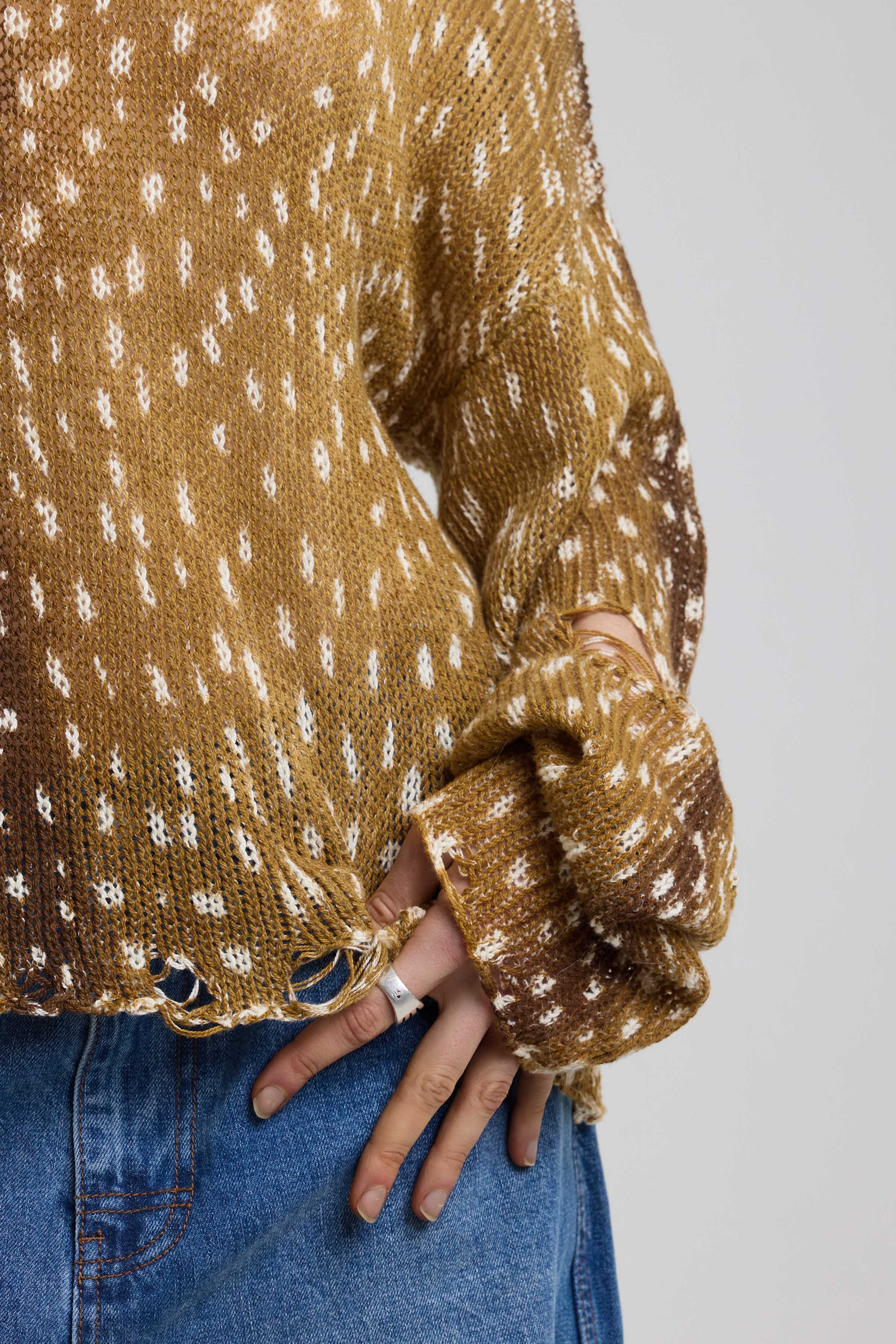 THE FAWN DISTRESSED KNIT JUMPER  - VIA THE RAGGED PRIEST | Only €86 | NOW AVAILABLE TO SHOP at IAMINHATELOVE 