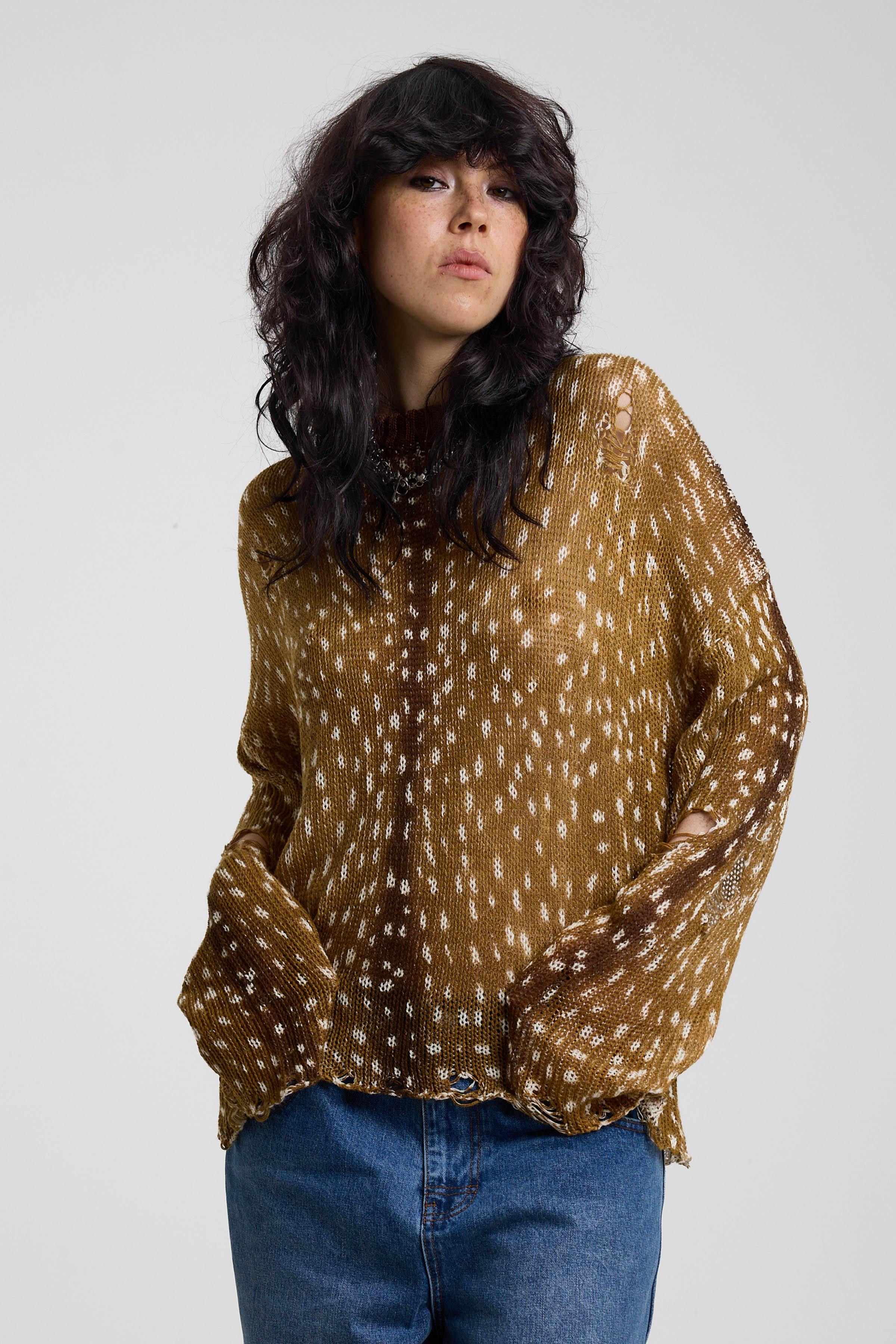THE FAWN DISTRESSED KNIT JUMPER  - VIA THE RAGGED PRIEST | Only €86 | NOW AVAILABLE TO SHOP at IAMINHATELOVE 