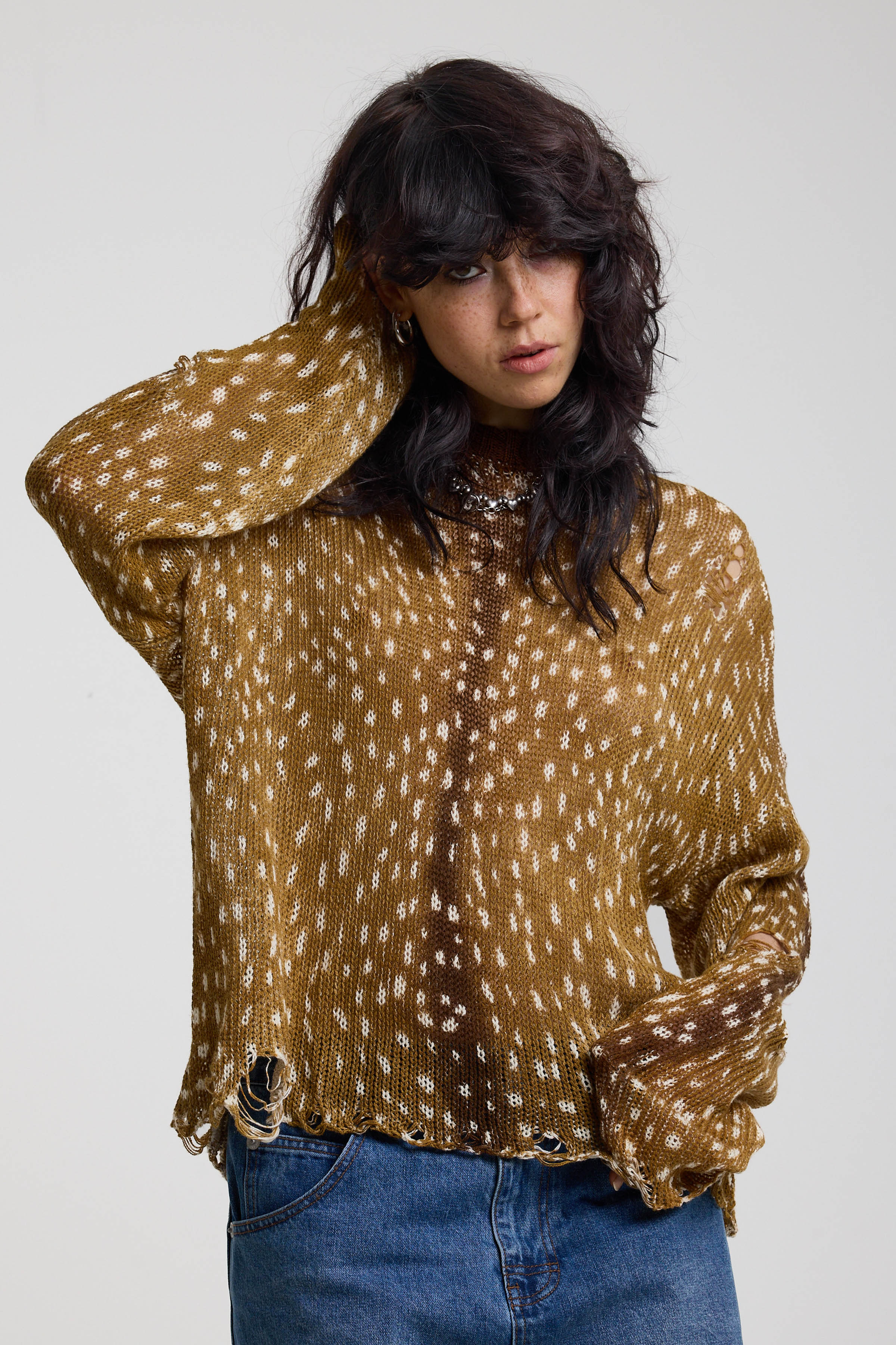 THE FAWN DISTRESSED KNIT JUMPER  - VIA THE RAGGED PRIEST | Only €86 | NOW AVAILABLE TO SHOP at IAMINHATELOVE 
