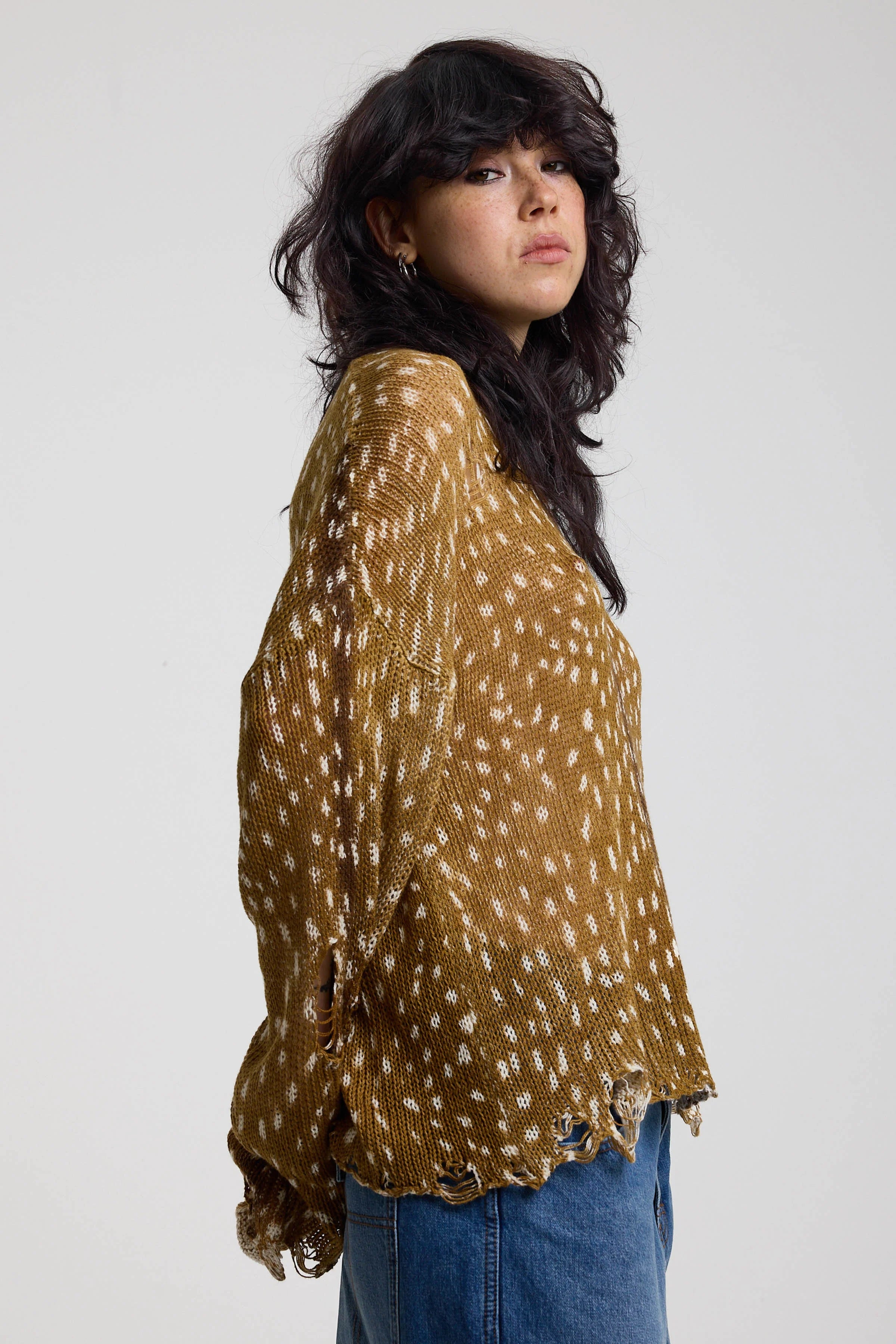 THE FAWN DISTRESSED KNIT JUMPER  - VIA THE RAGGED PRIEST | Only €86 | NOW AVAILABLE TO SHOP at IAMINHATELOVE 