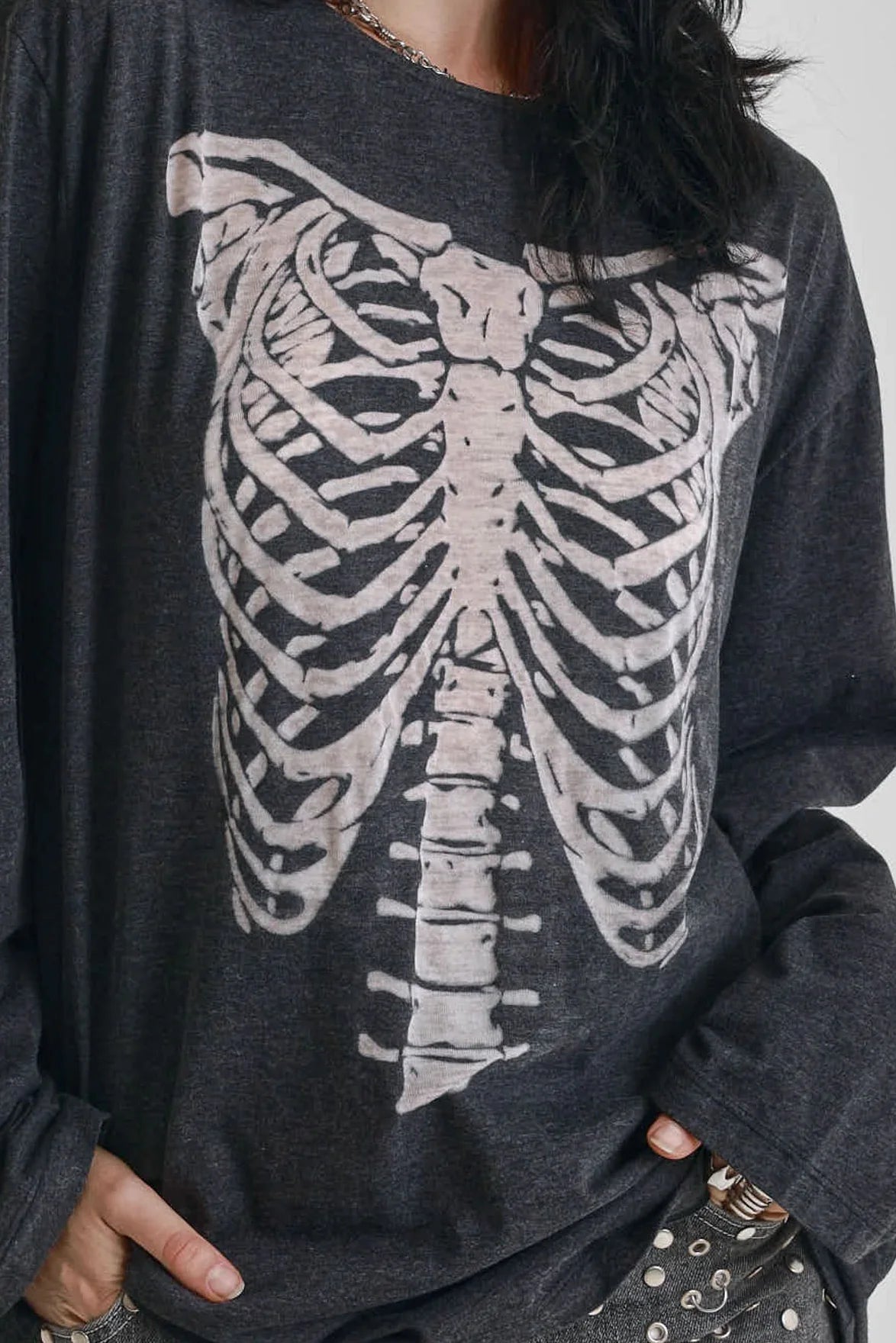 THE FRAME SKELETON LONG SLEEVE T-SHIRT  - VIA THE RAGGED PRIEST | Only €57 | NOW AVAILABLE TO SHOP at IAMINHATELOVE 
