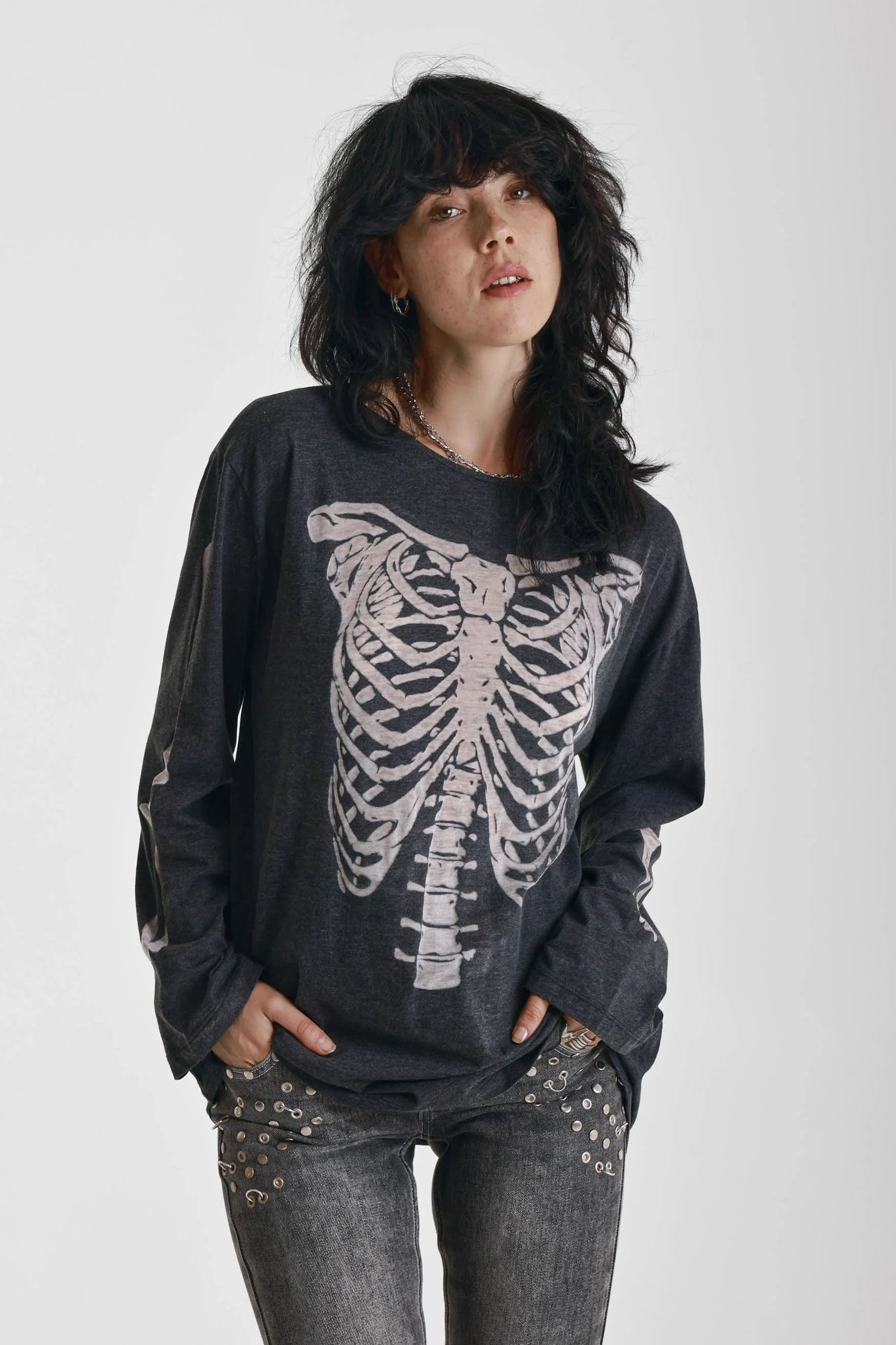 THE FRAME SKELETON LONG SLEEVE T-SHIRT  - VIA THE RAGGED PRIEST | Only €57 | NOW AVAILABLE TO SHOP at IAMINHATELOVE 