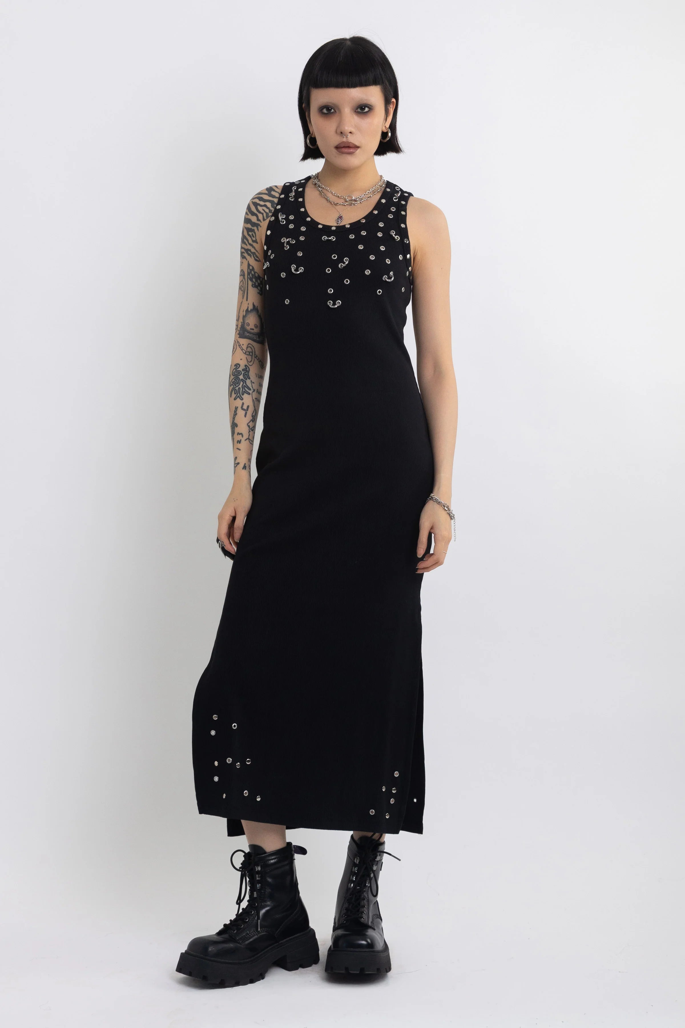 THE GALAXY BLACK STUDDED MIDI DRESS  - VIA THE RAGGED PRIEST | Only €88 | NOW AVAILABLE TO SHOP at IAMINHATELOVE 